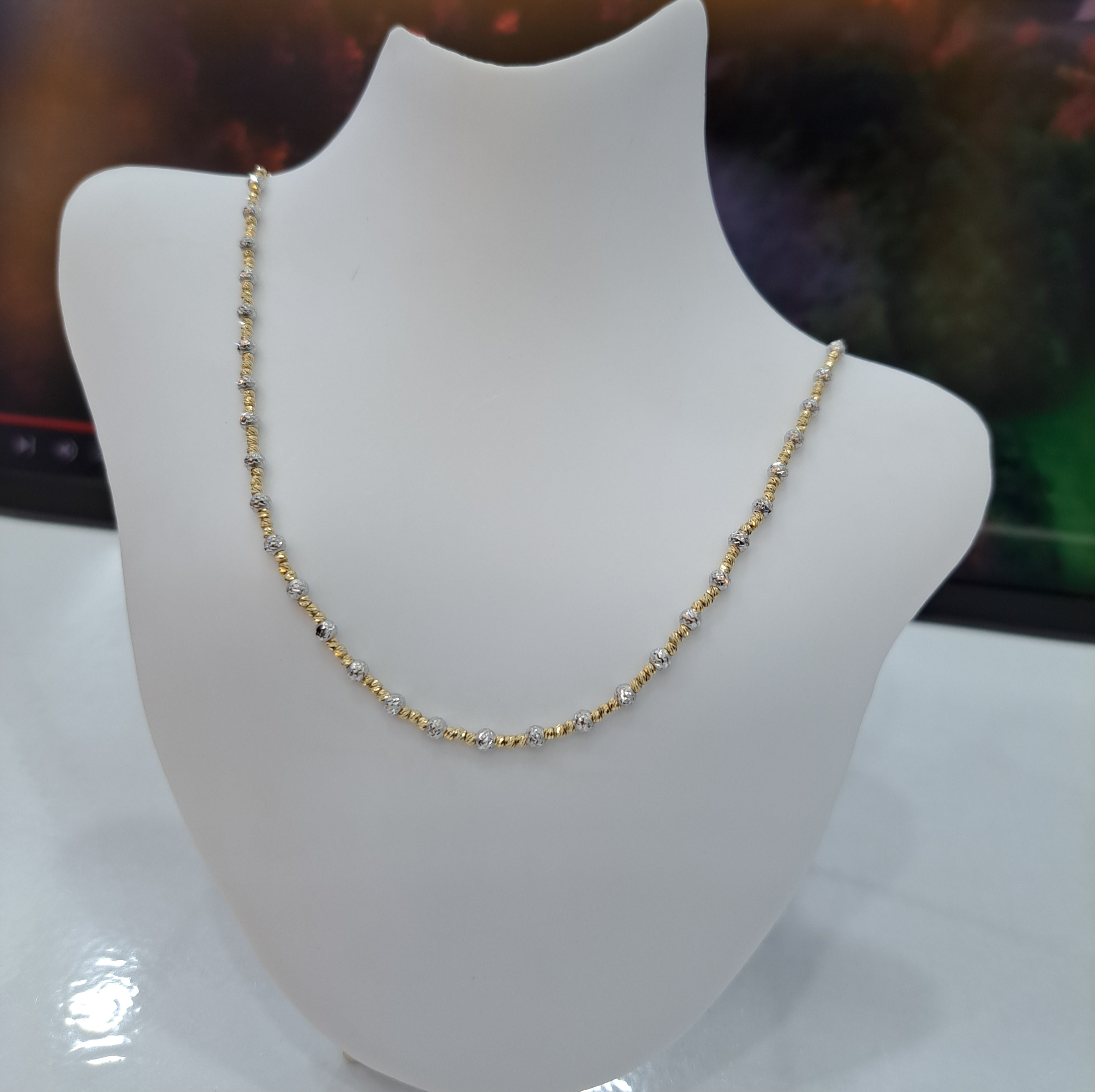 750 gold two tones Italian Chain Necklace