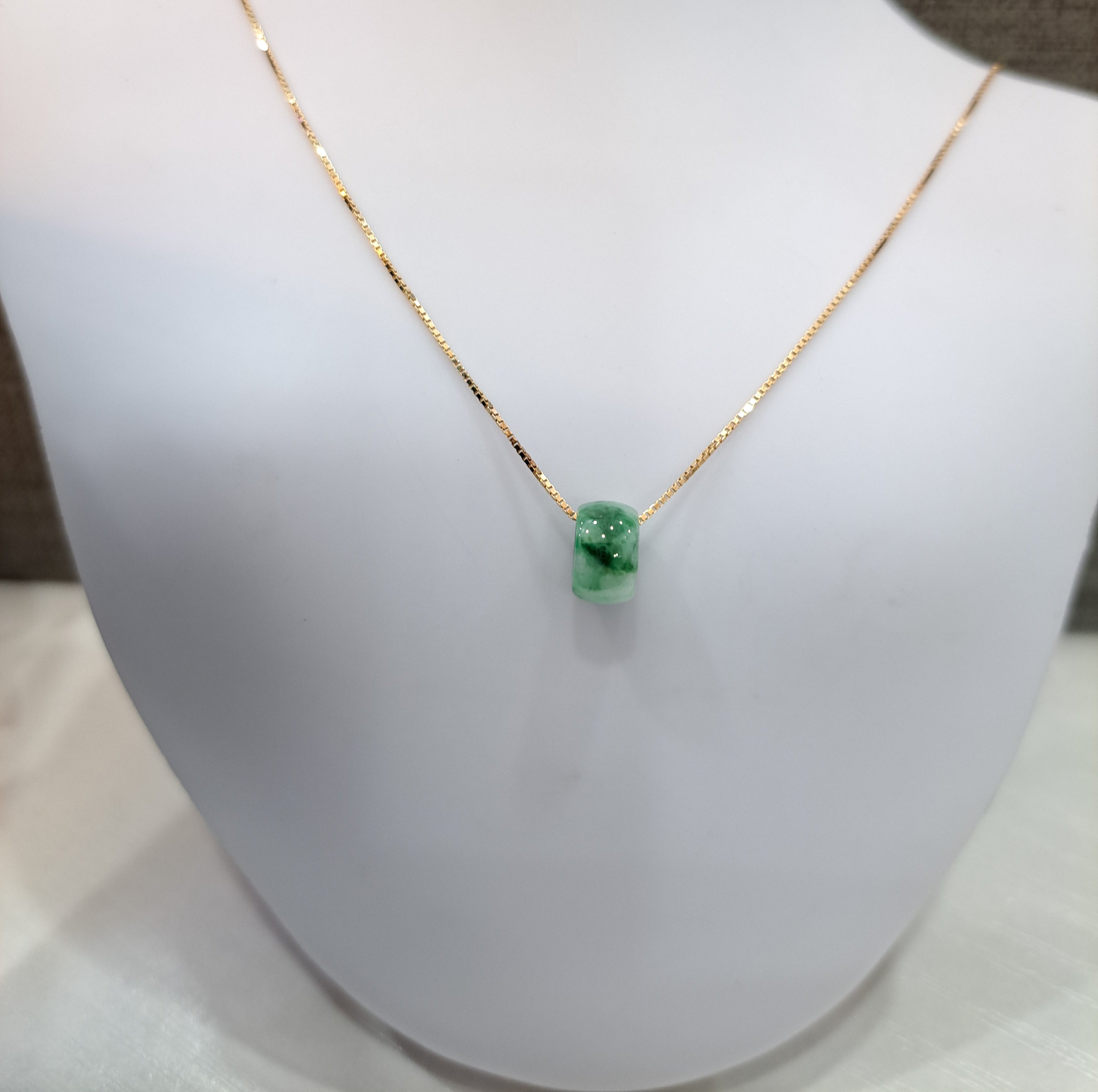 Burmese Jade Barrel Necklace