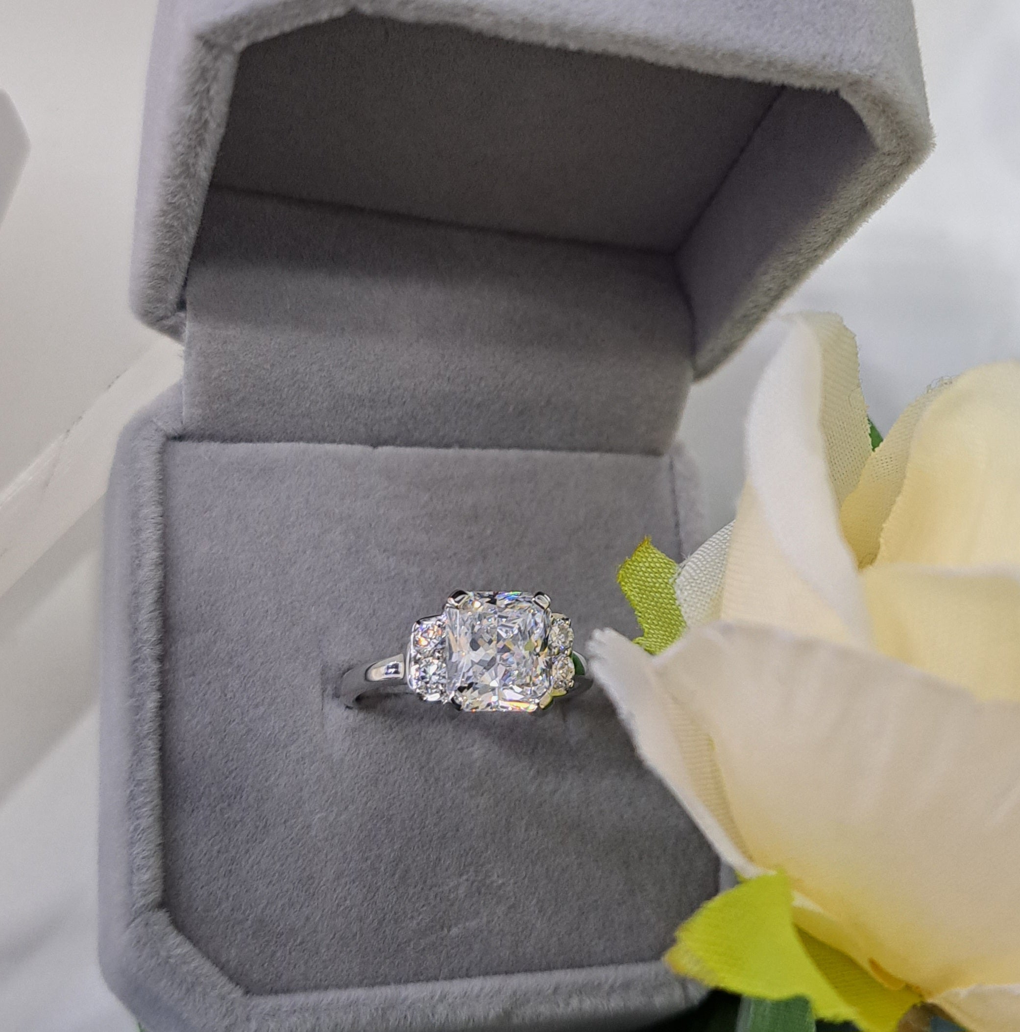 Radiant Simulated Diamond Ring