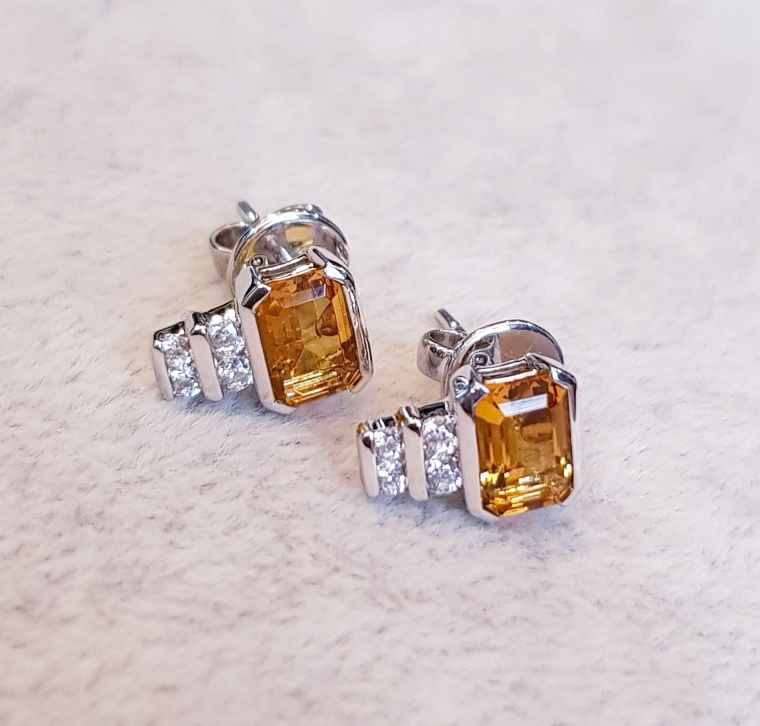 Citrine Diamond Simulants Earrings