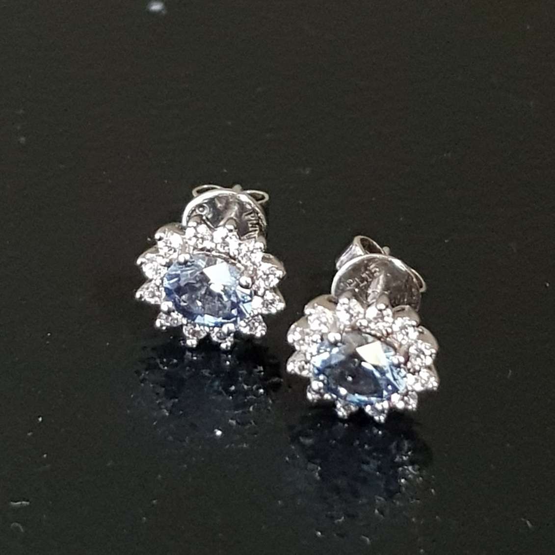 Aquamarine Cluster Earrings