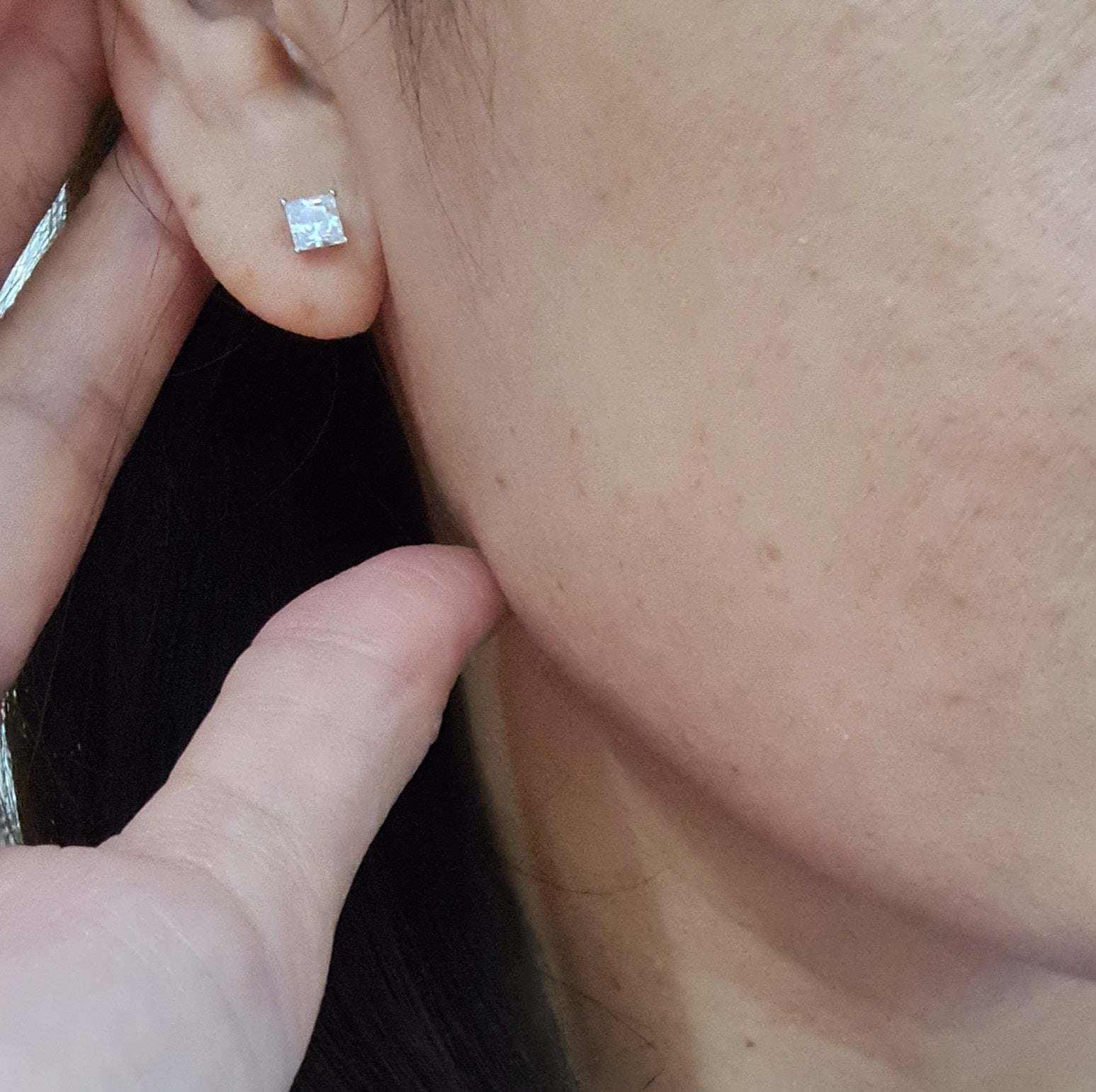 40 carat Diamond Simulants Princess cut Solitaire Earrings