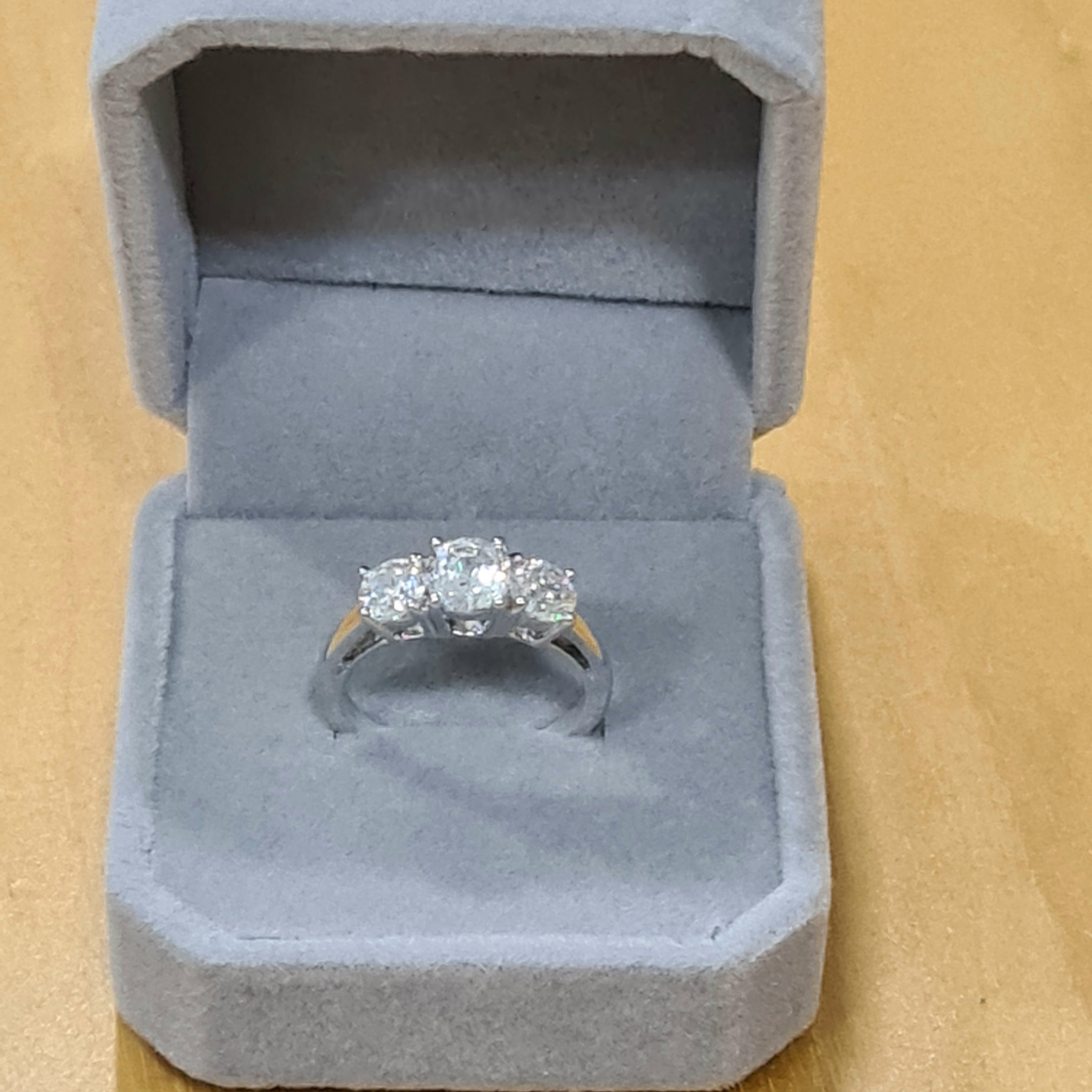Trio Simulated Diamond Engagement Ring