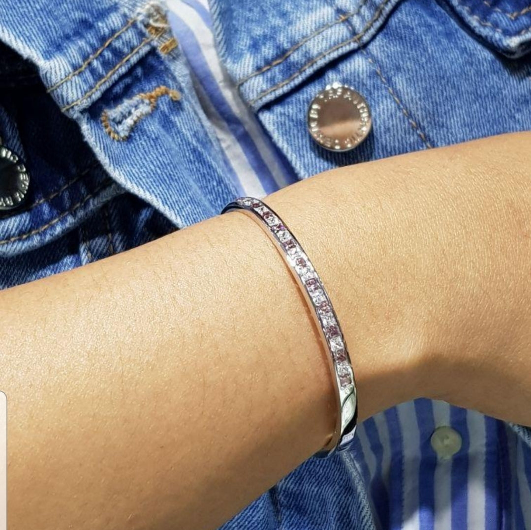 Rose Pink Tourmaline Bangle