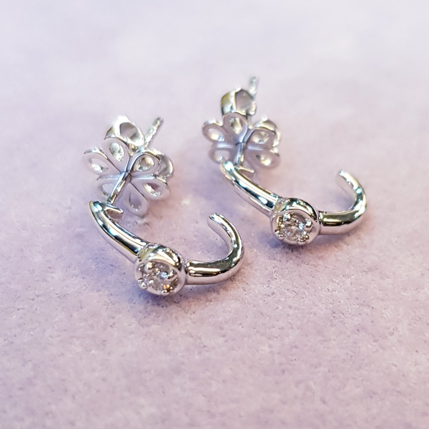Bezel Diamond Earrings