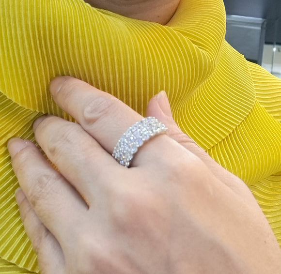 Classy Pave Diamond Simulants Ring
