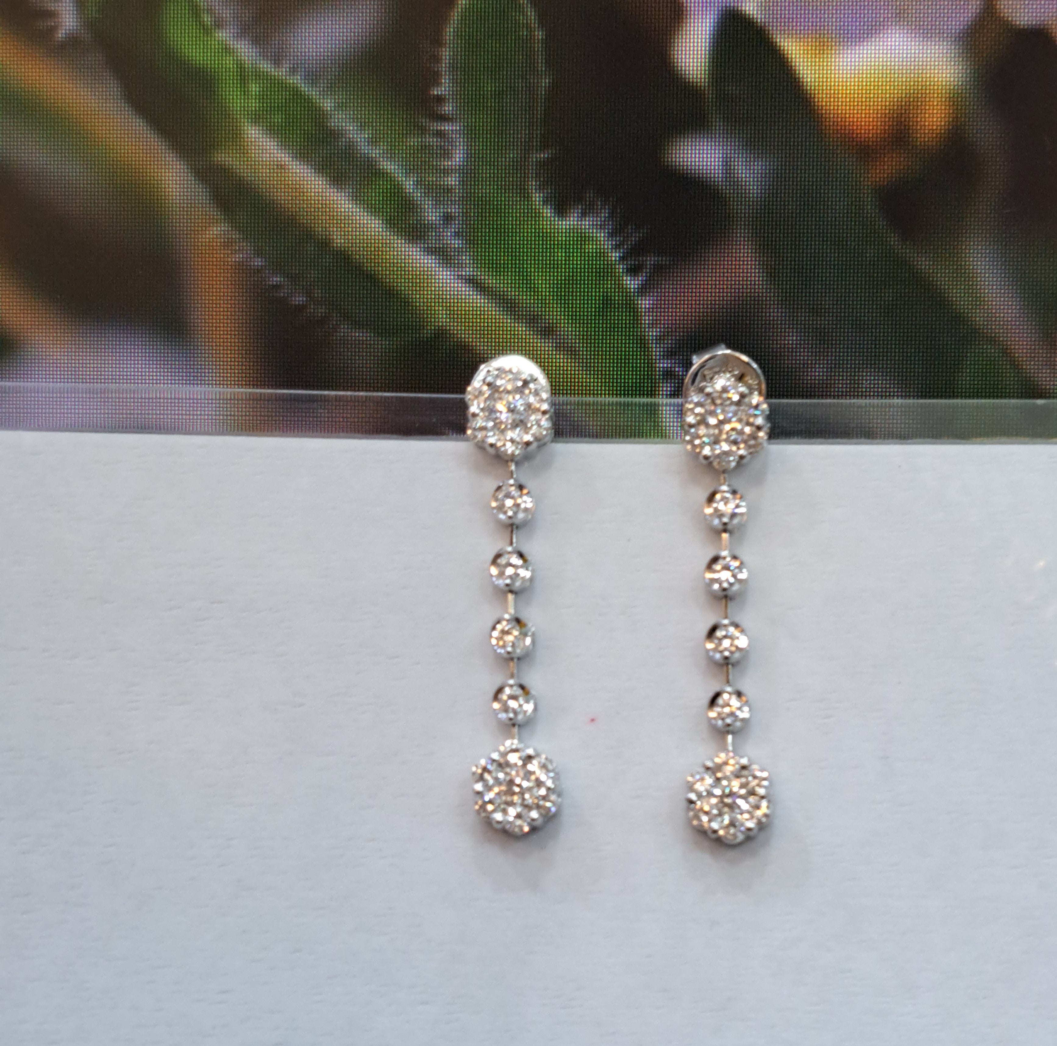 Graceful Diamond Simulants Dangling Earrings