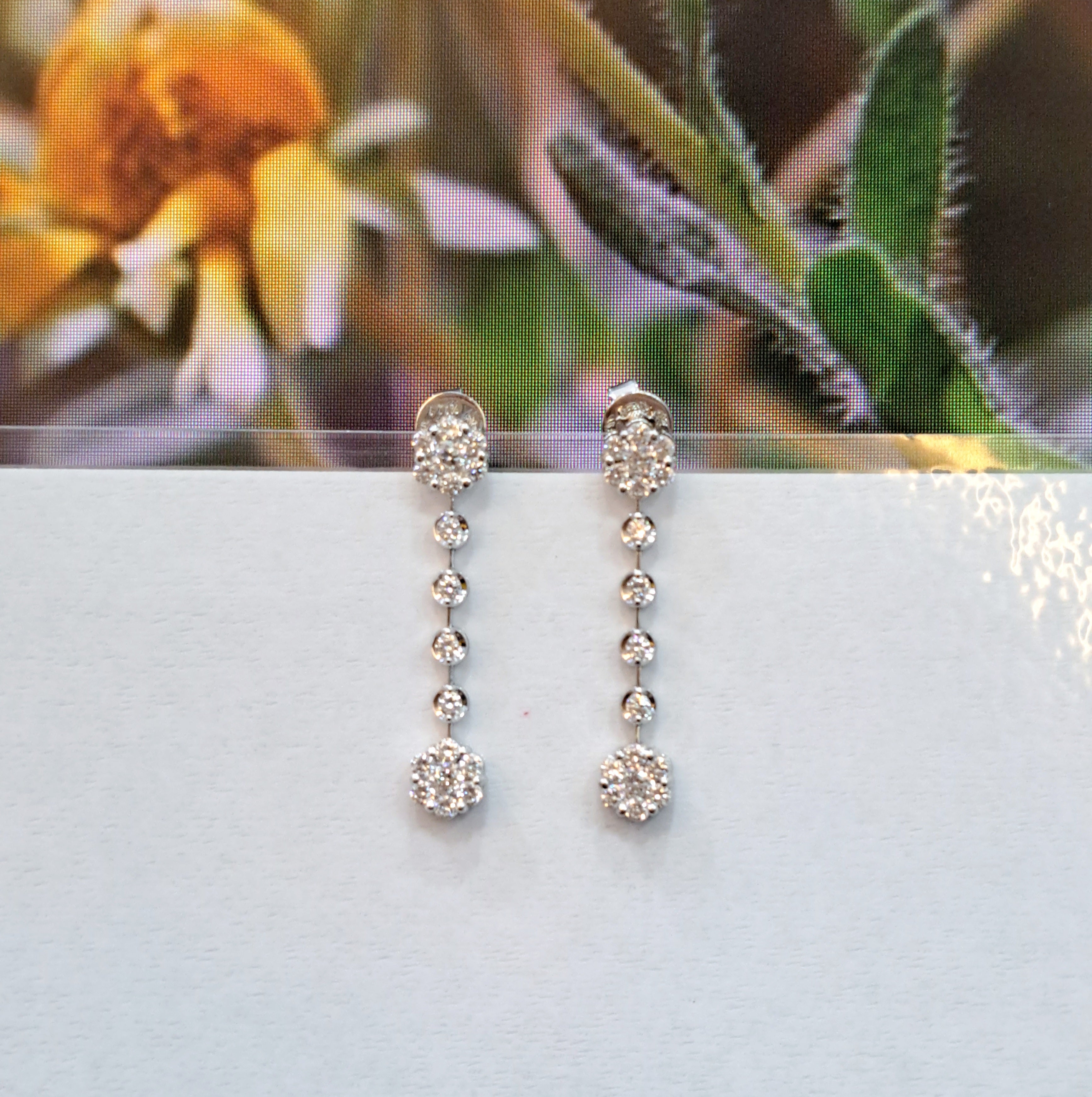 Graceful Diamond Simulants Dangling Earrings