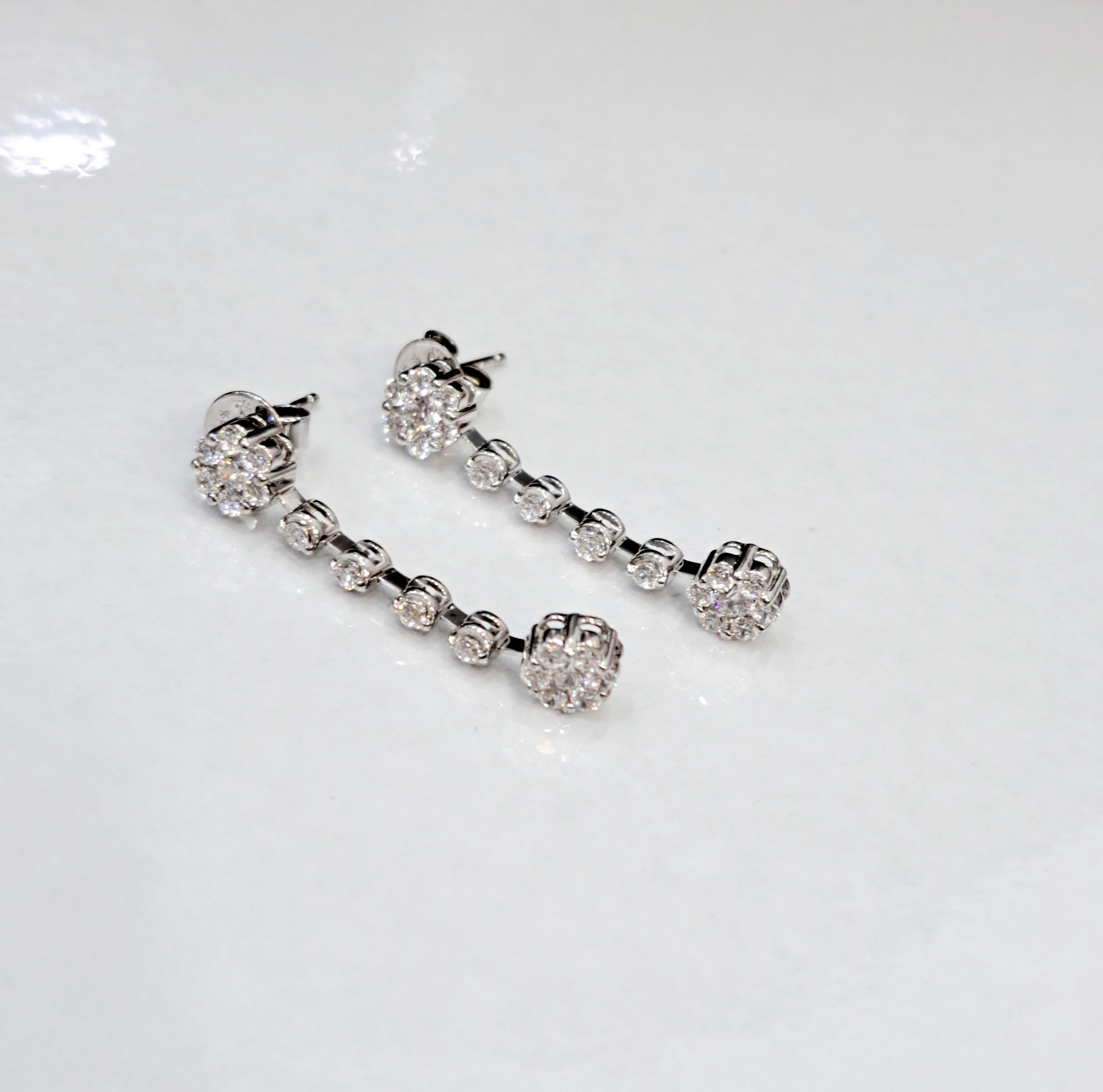 Graceful Diamond Simulants Dangling Earrings