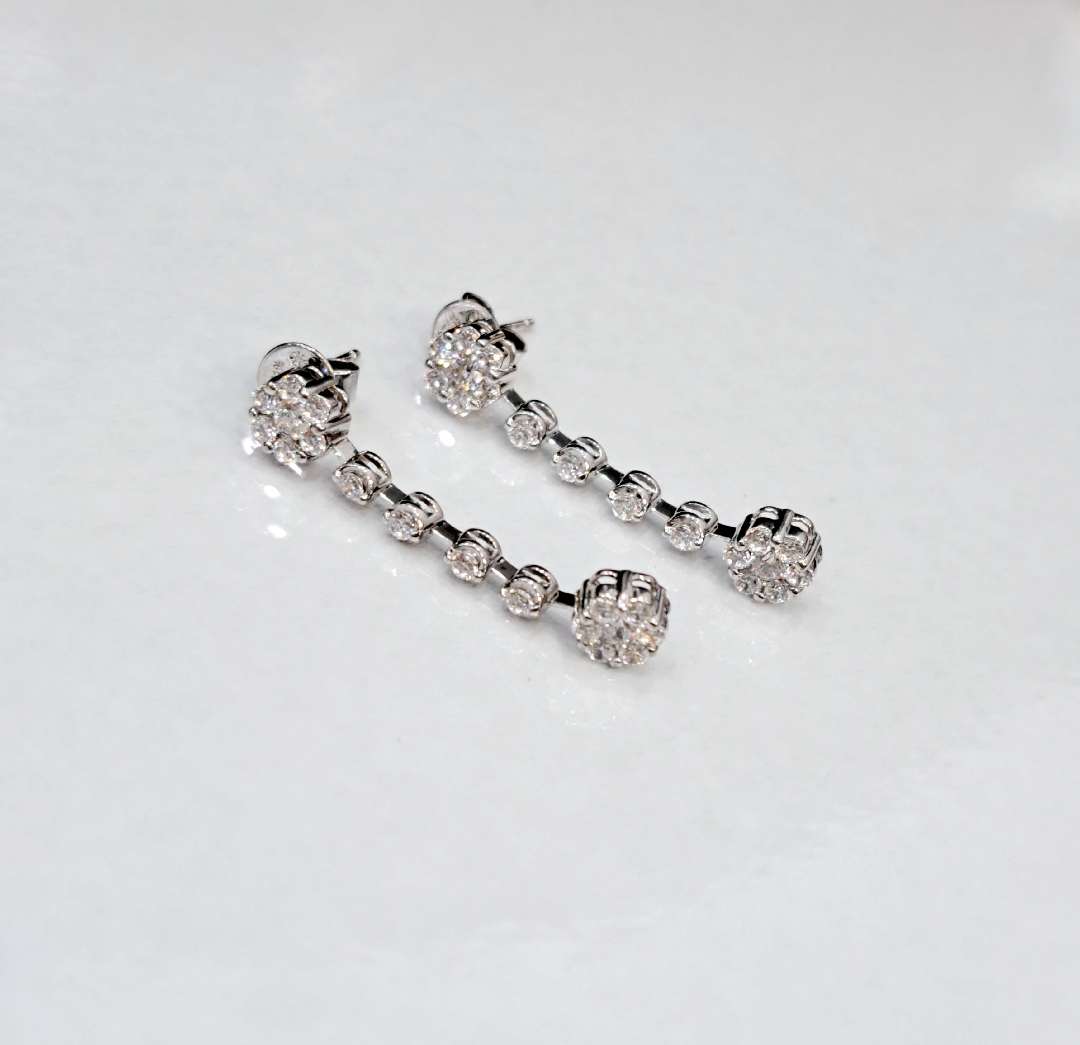 Graceful Diamond Simulants Dangling Earrings