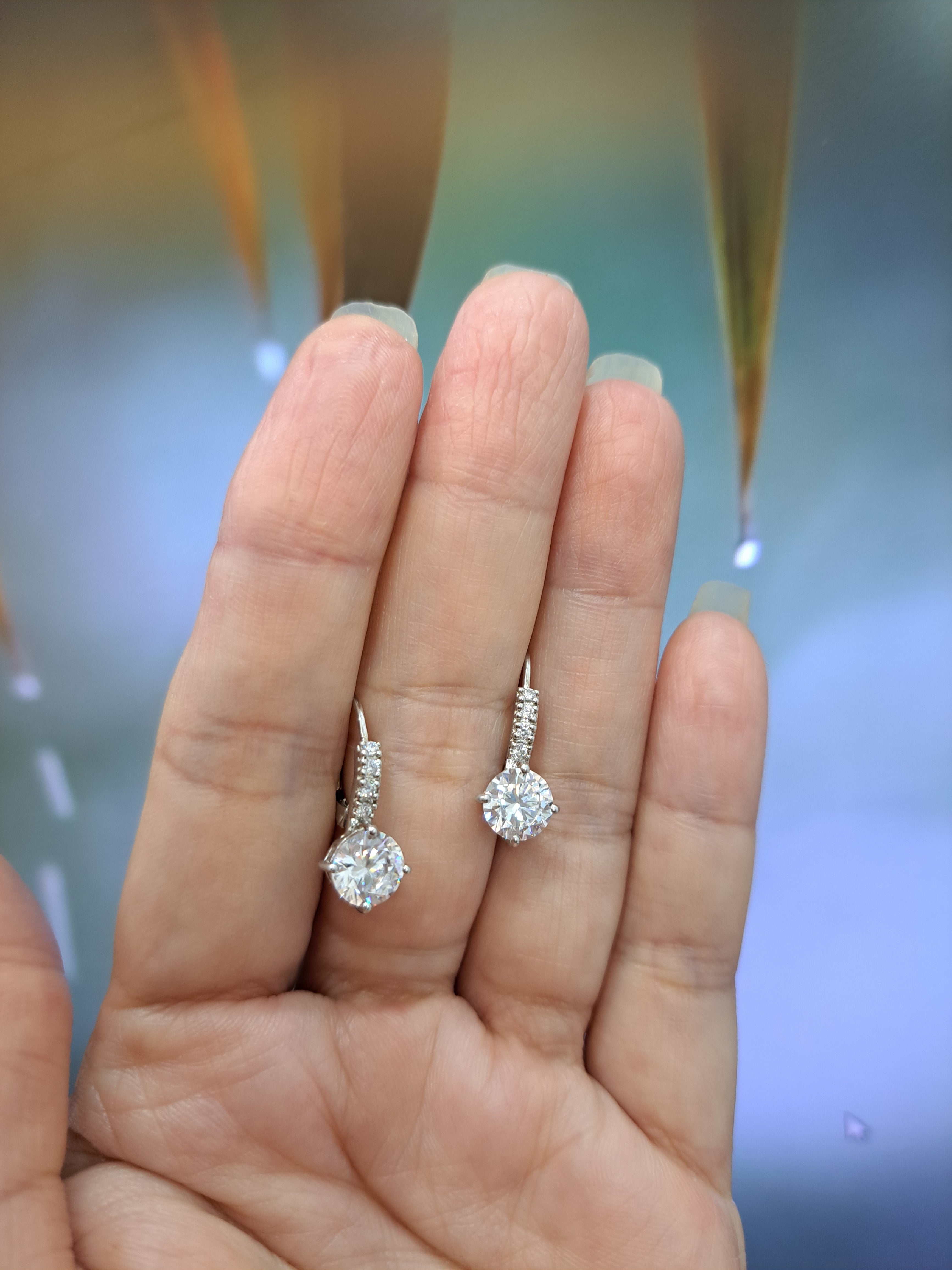 Sparkling Loop Diamond Simulants Earrings