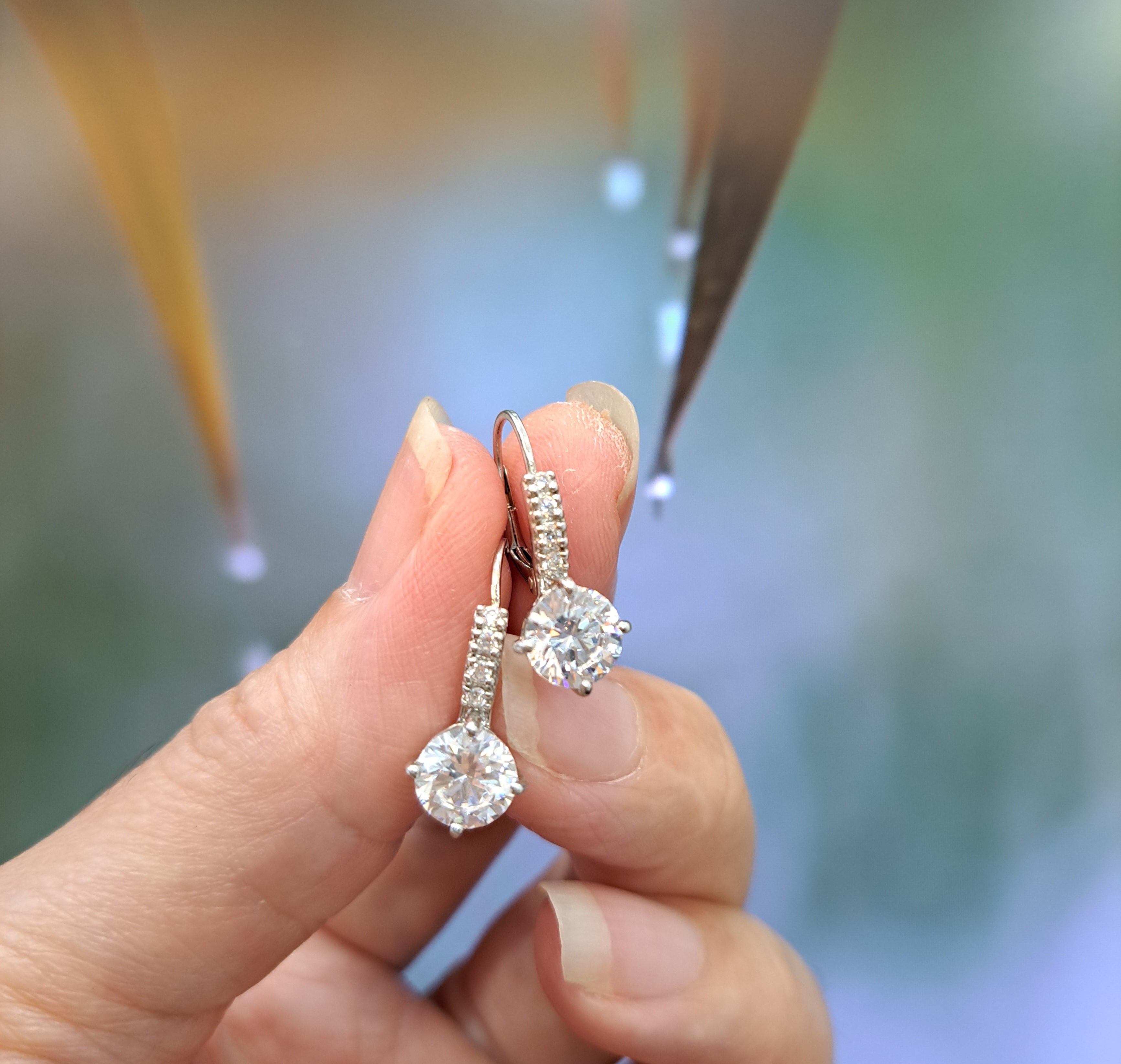 Sparkling Loop Diamond Simulants Earrings