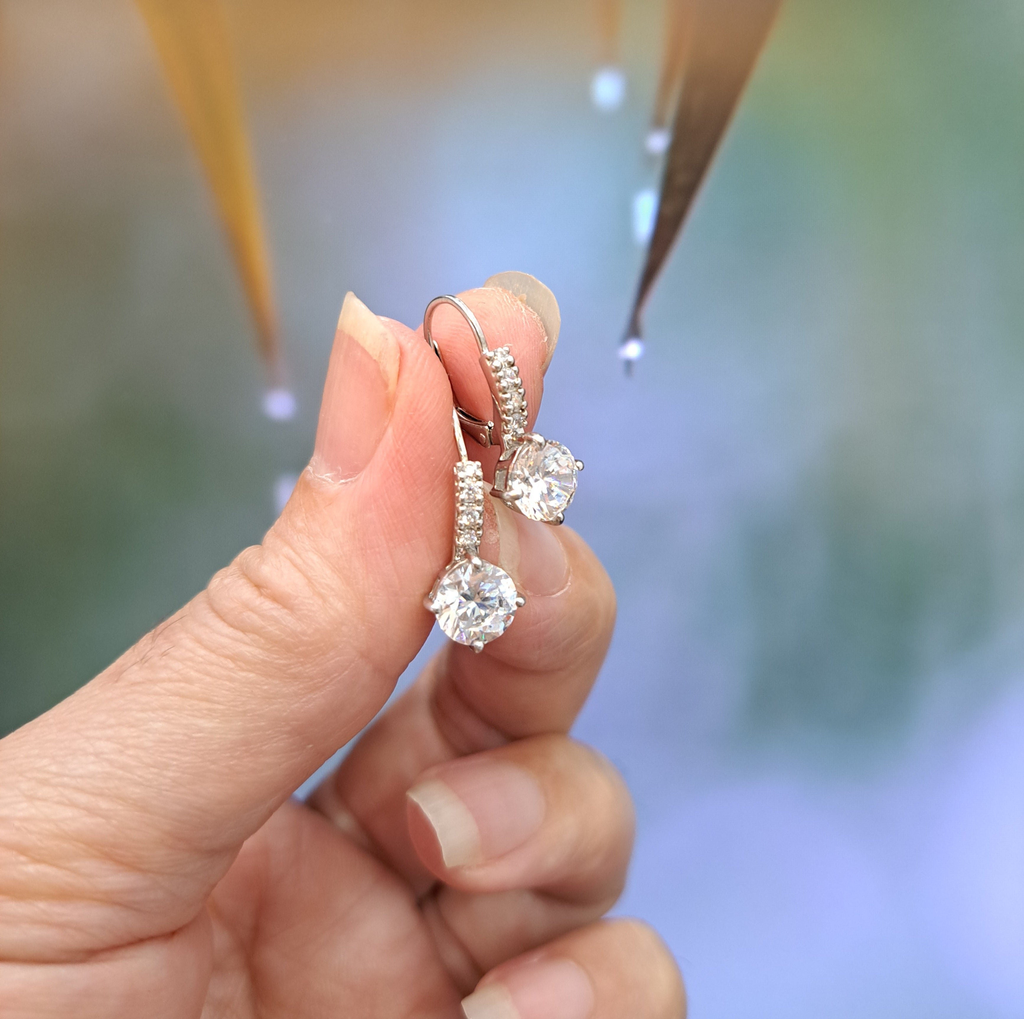 Sparkling Loop Diamond Simulants Earrings