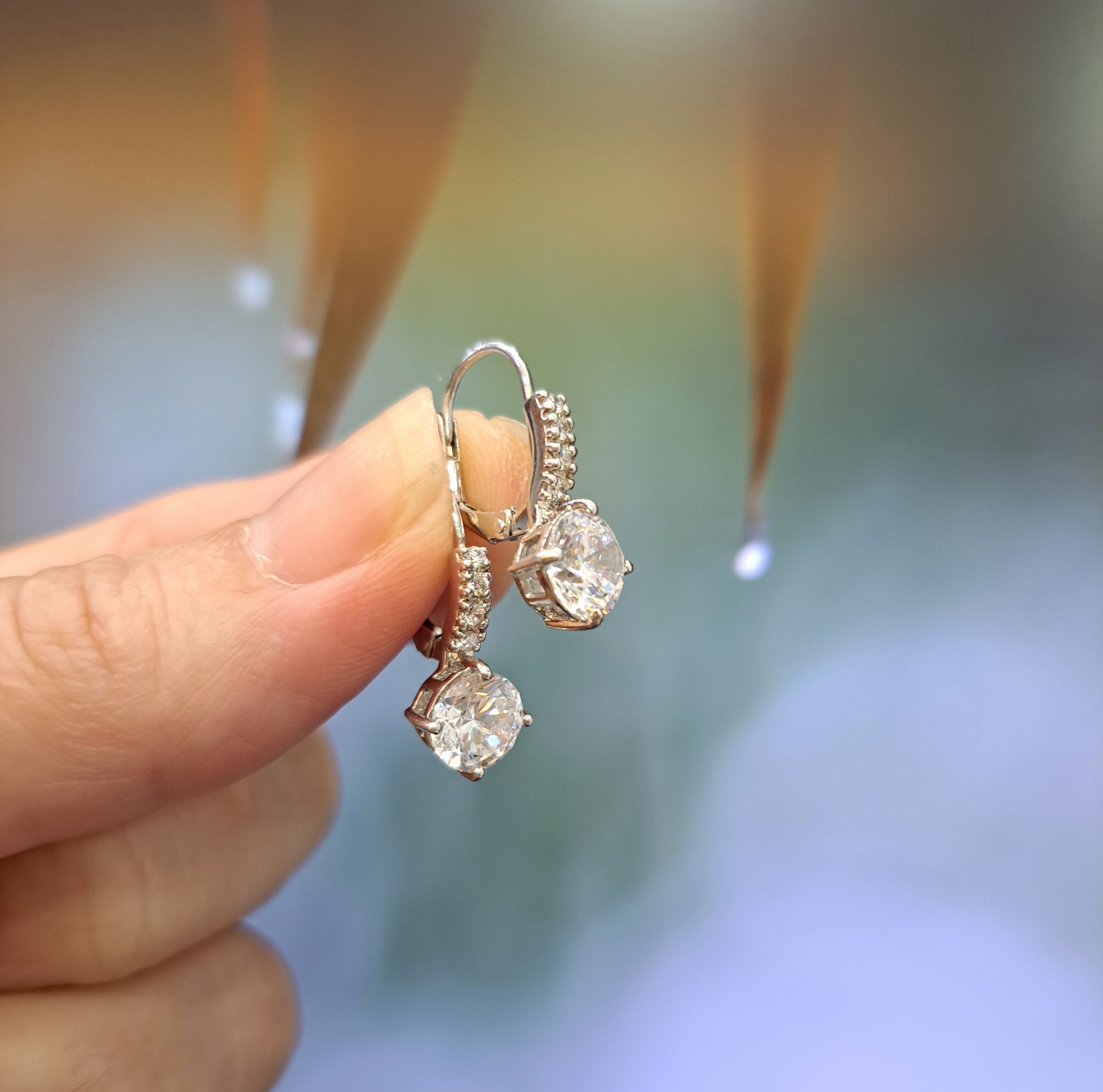 Sparkling Loop Diamond Simulants Earrings