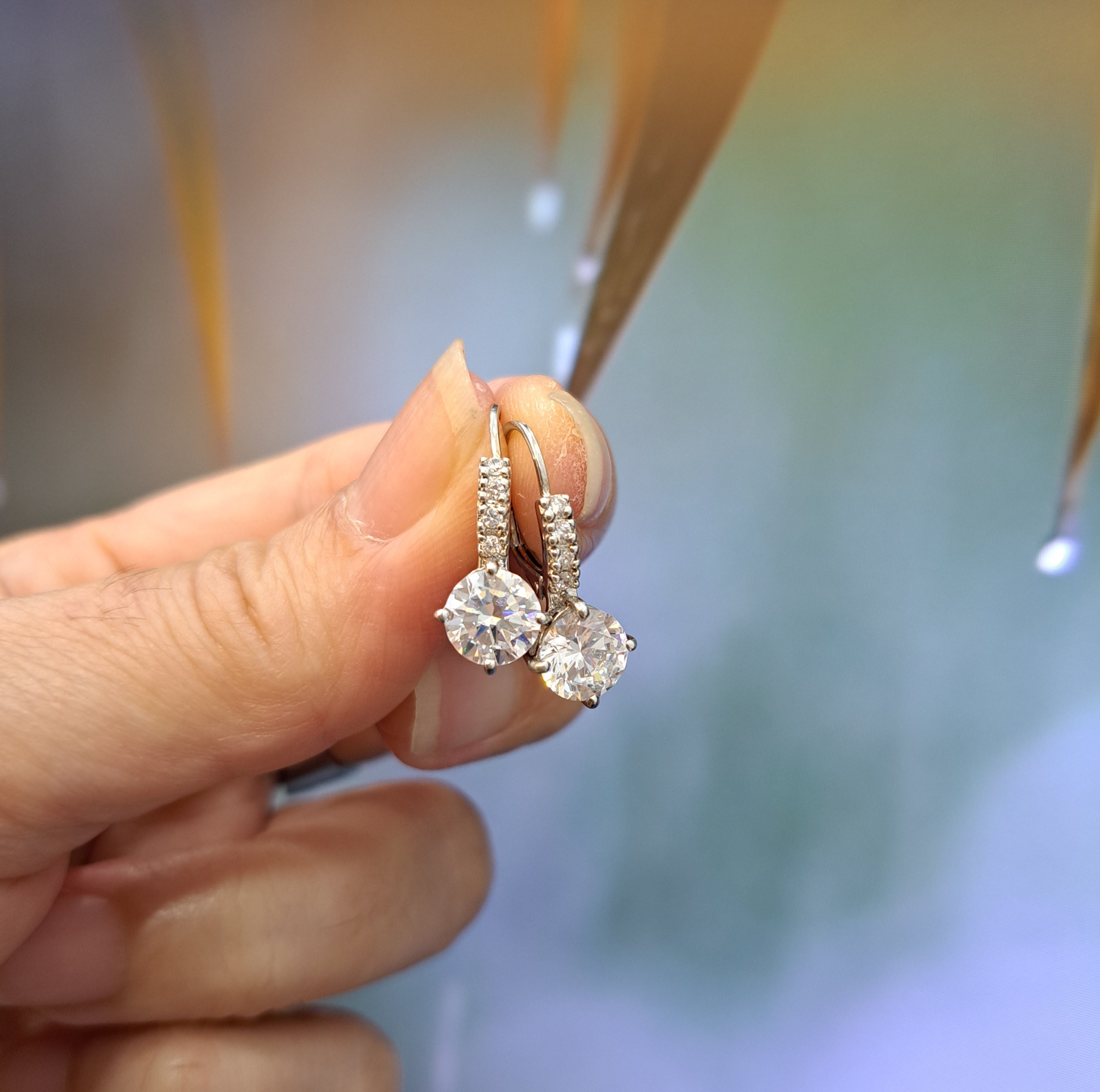 Sparkling Loop Diamond Simulants Earrings