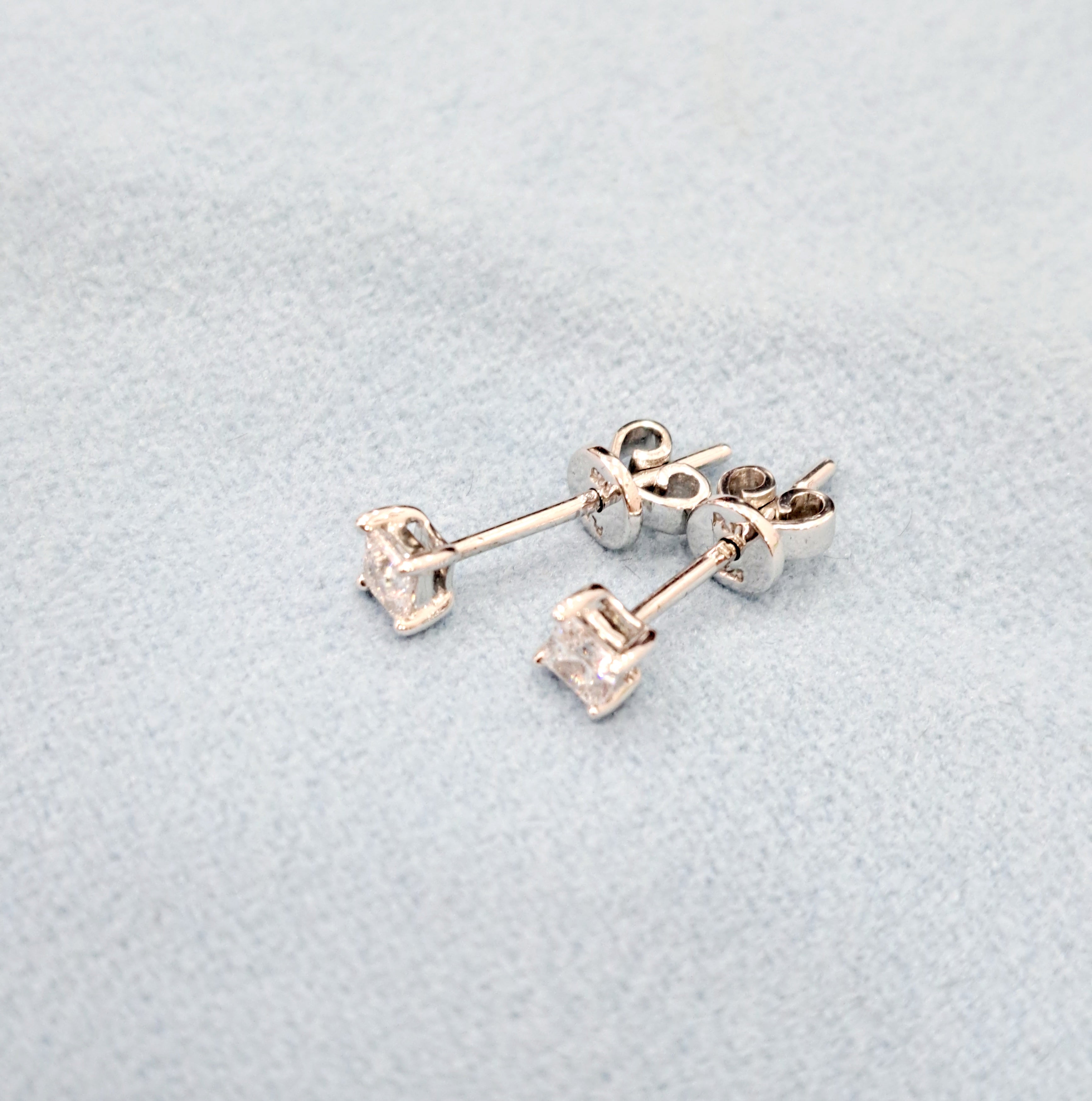 Square Solitaire Earrings