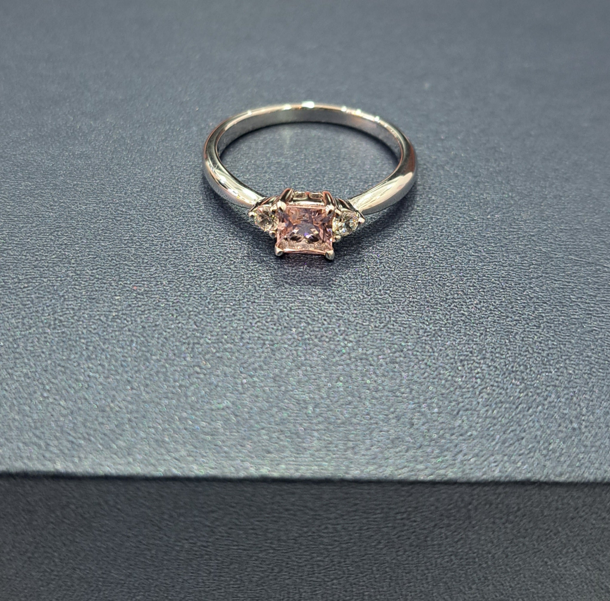 Dainty princess cut morganite Ring