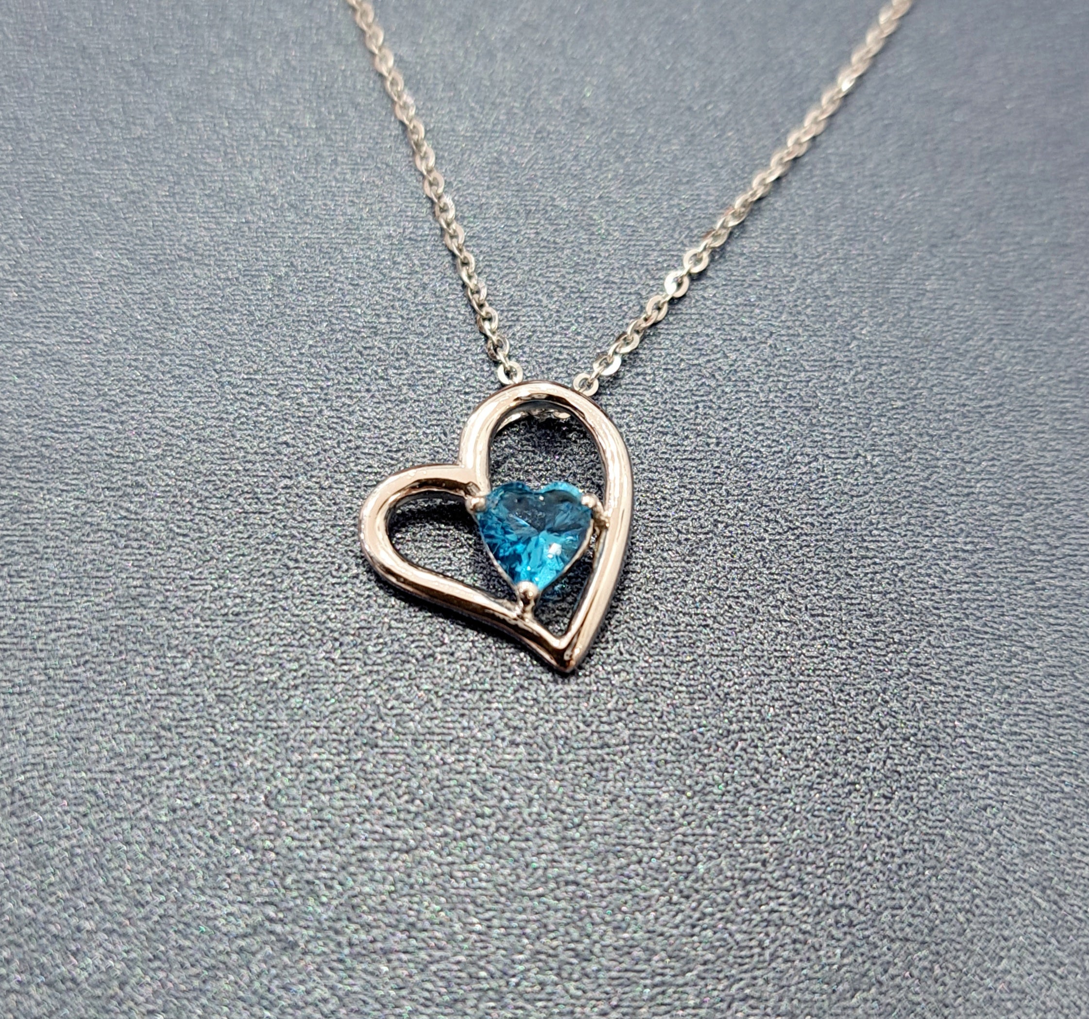 Tiffany Heart Shaped Blue Topaz pendant