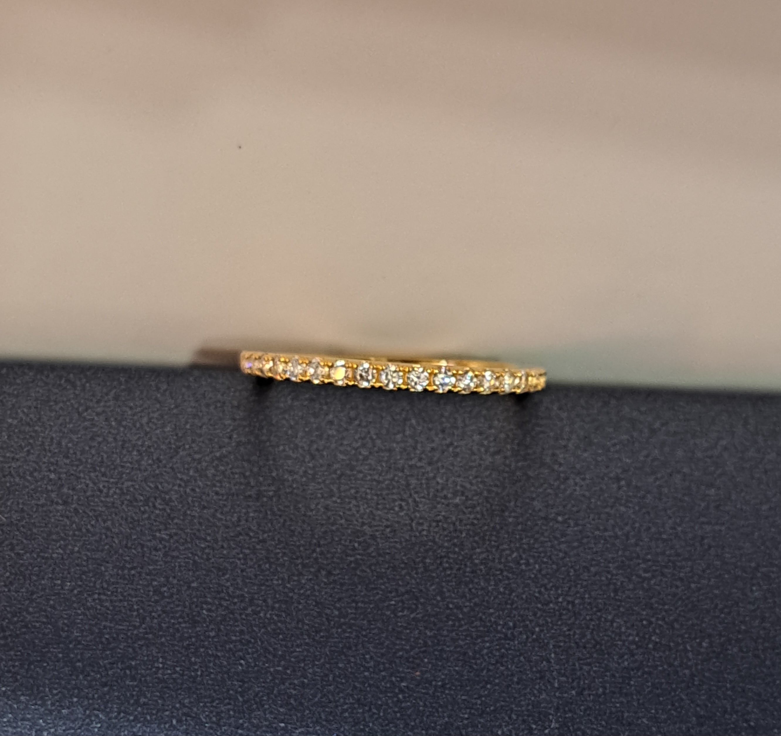 Yellow gold Stackable Eternity Simulated Diamond Ring