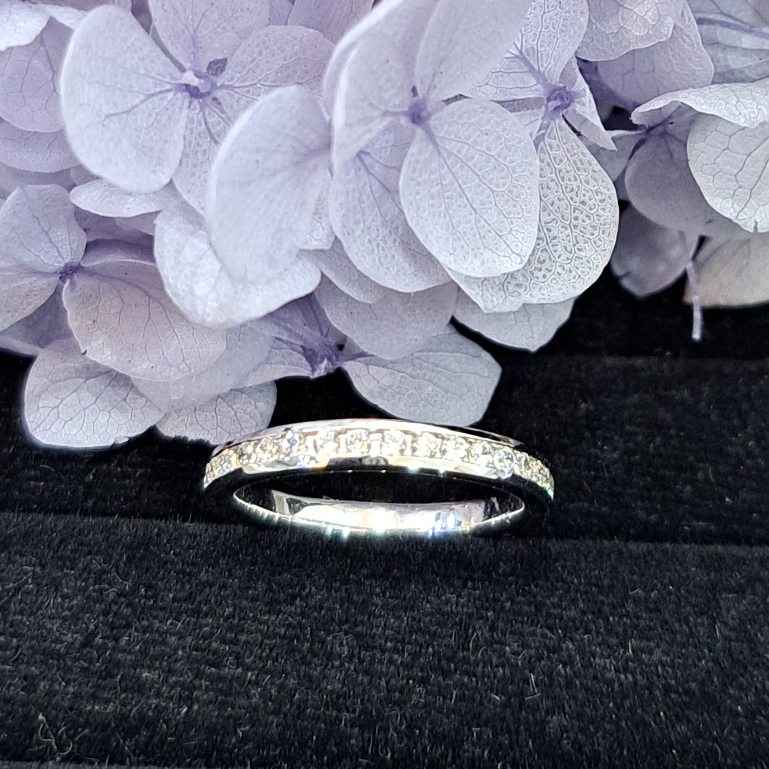 Elegant Channel setting Simulated Diamond Stackable Ring