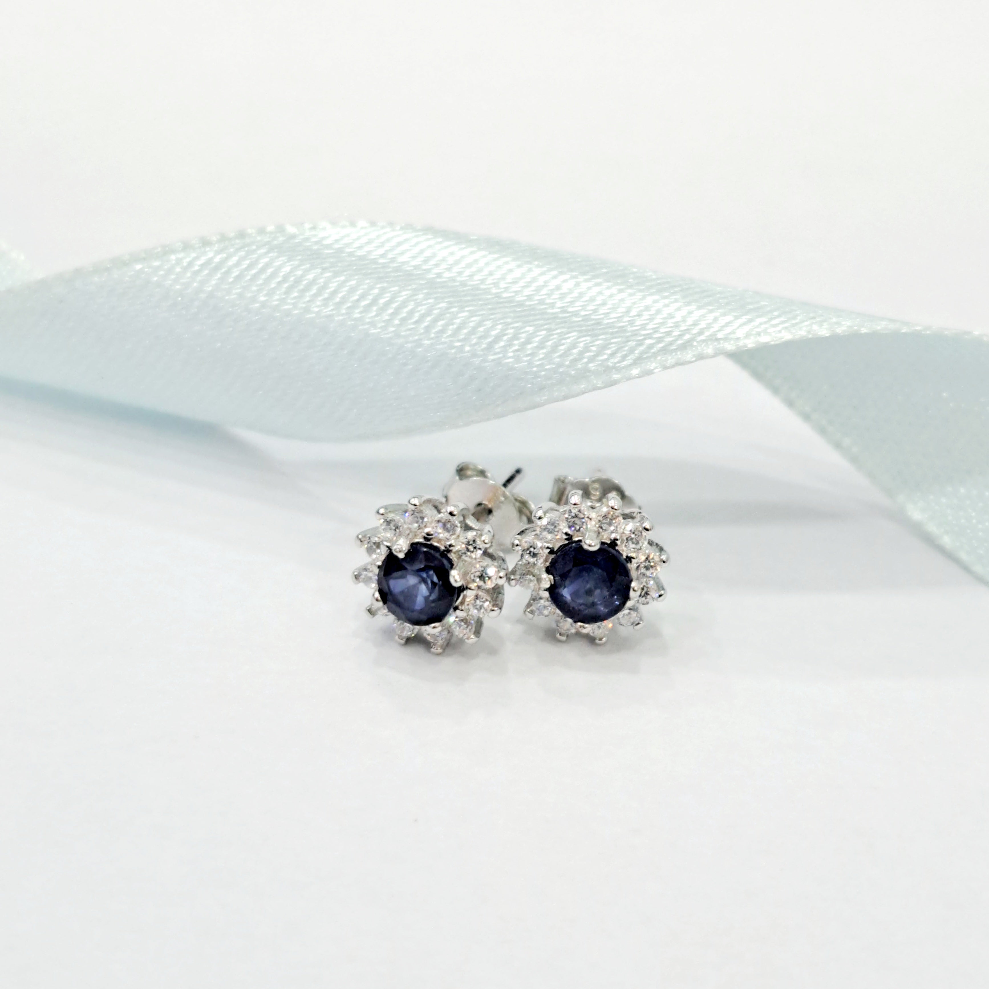 Delicate Cluster Sapphire Earrings