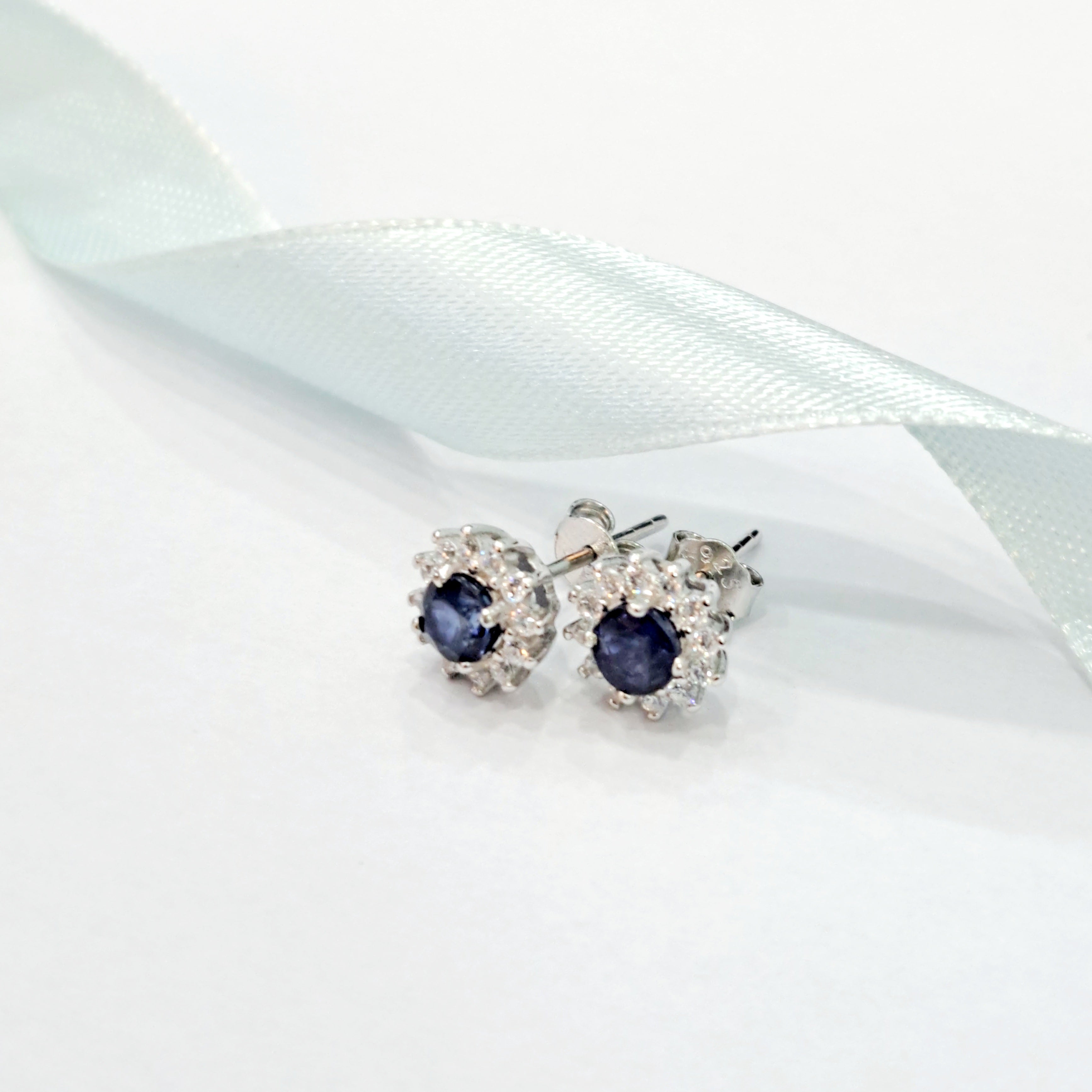 Delicate Cluster Sapphire Earrings