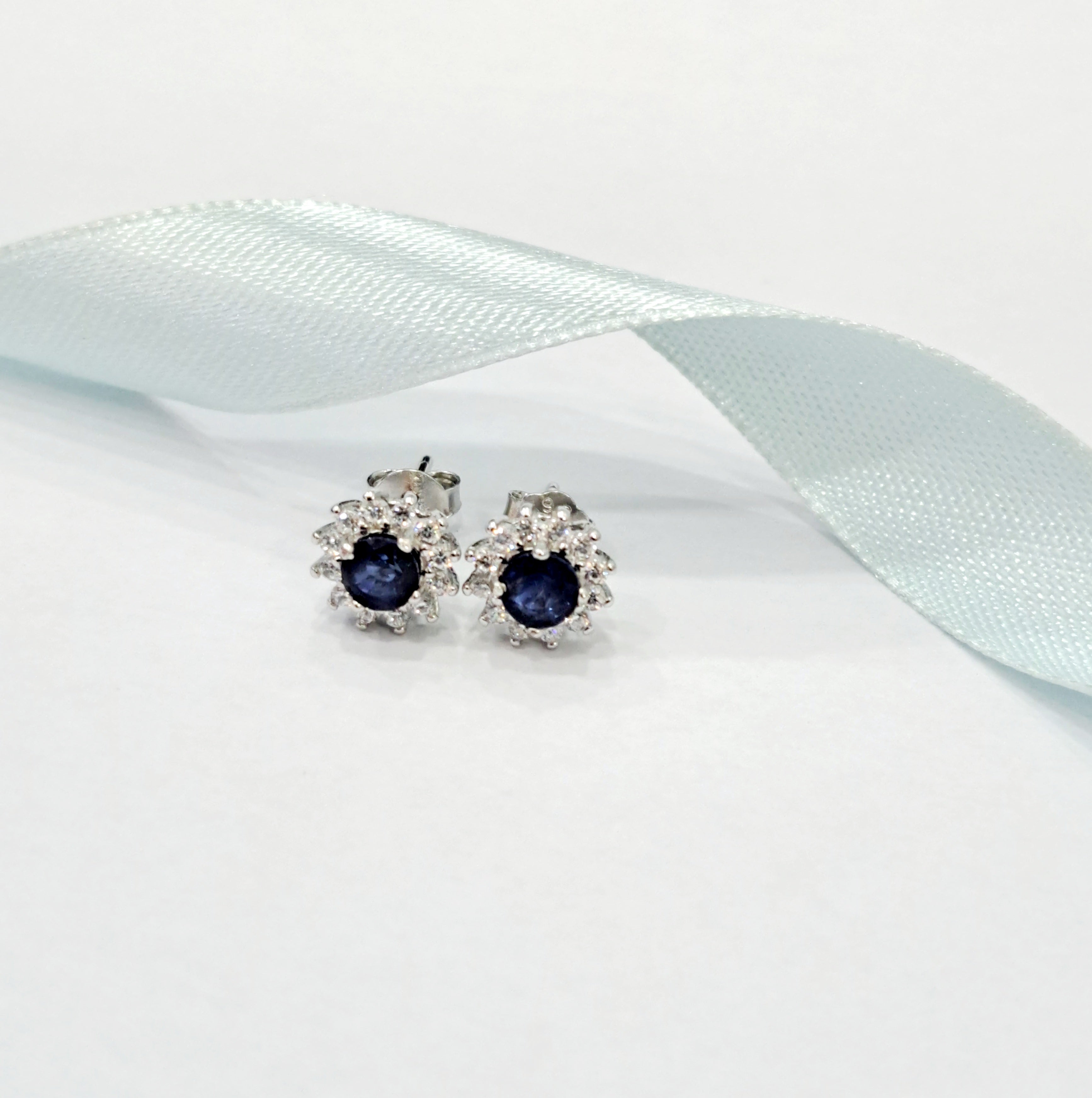 Delicate Cluster Sapphire Earrings