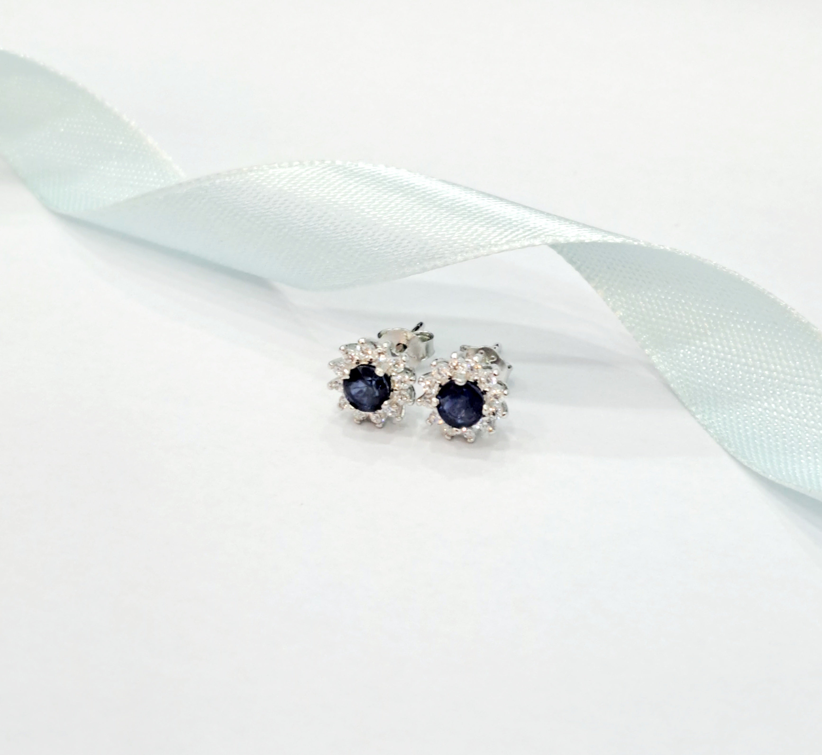 Delicate Cluster Sapphire Earrings