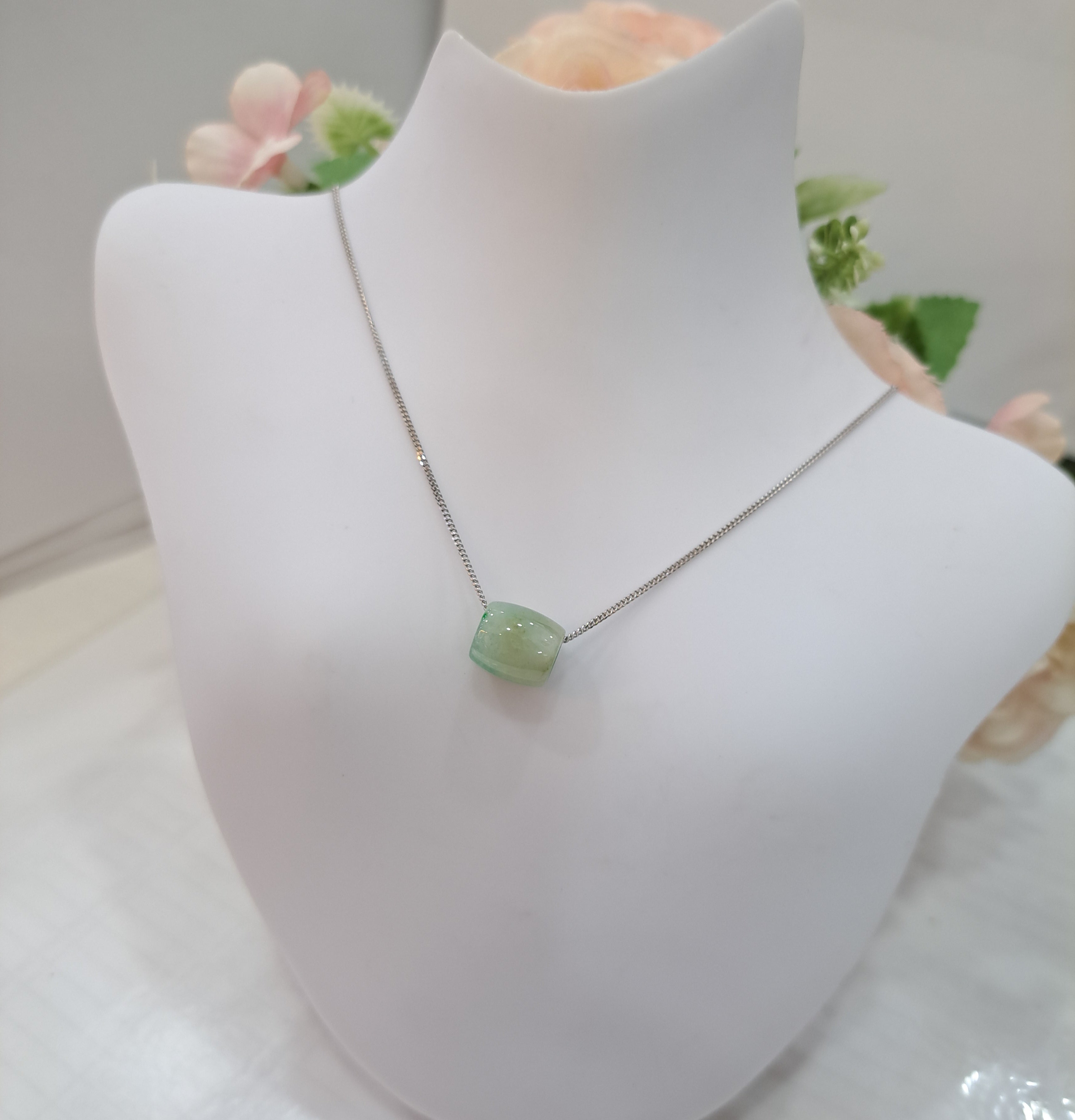 Burmese Jade Barrel Necklace