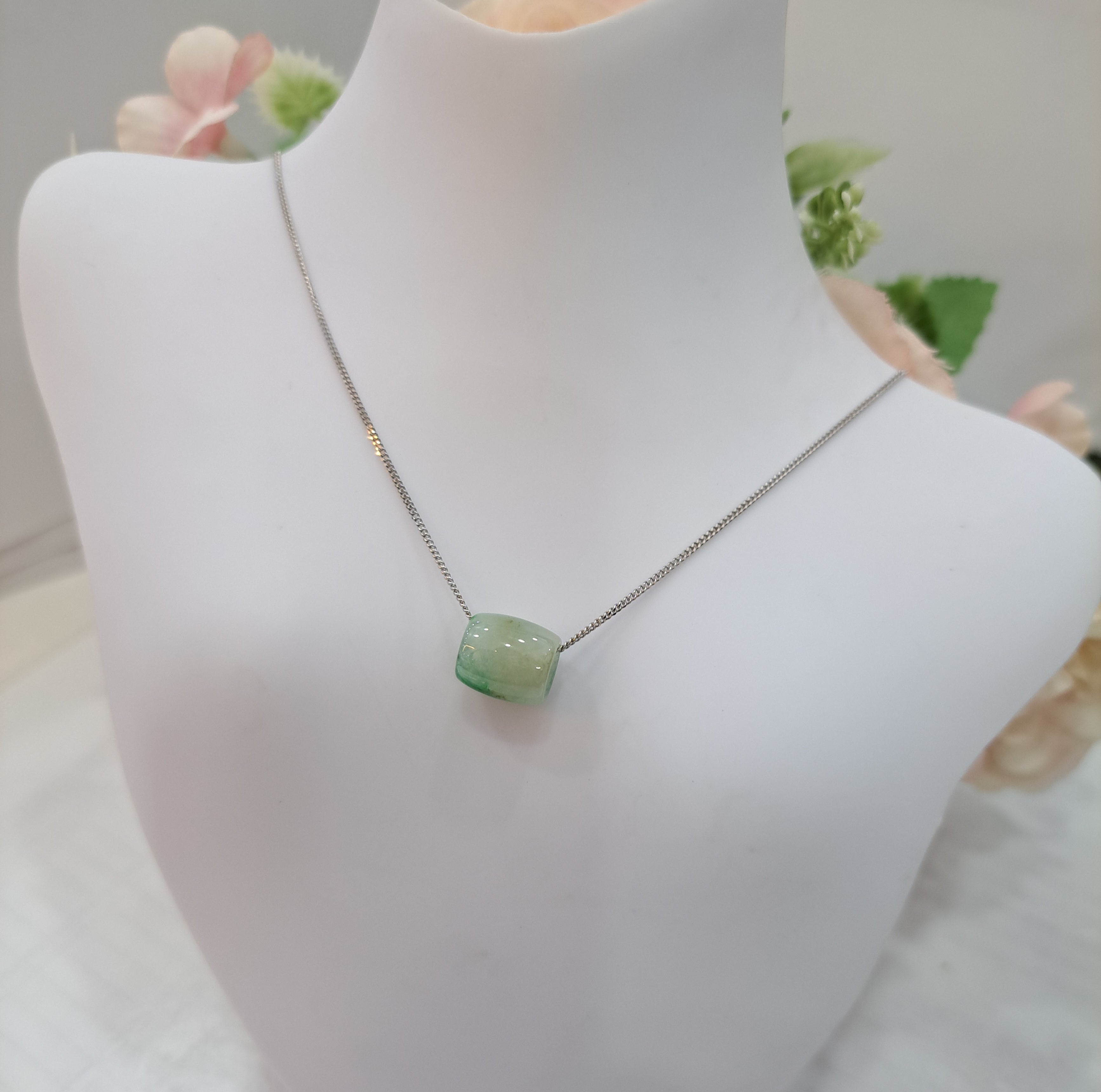 Burmese Jade Barrel Necklace