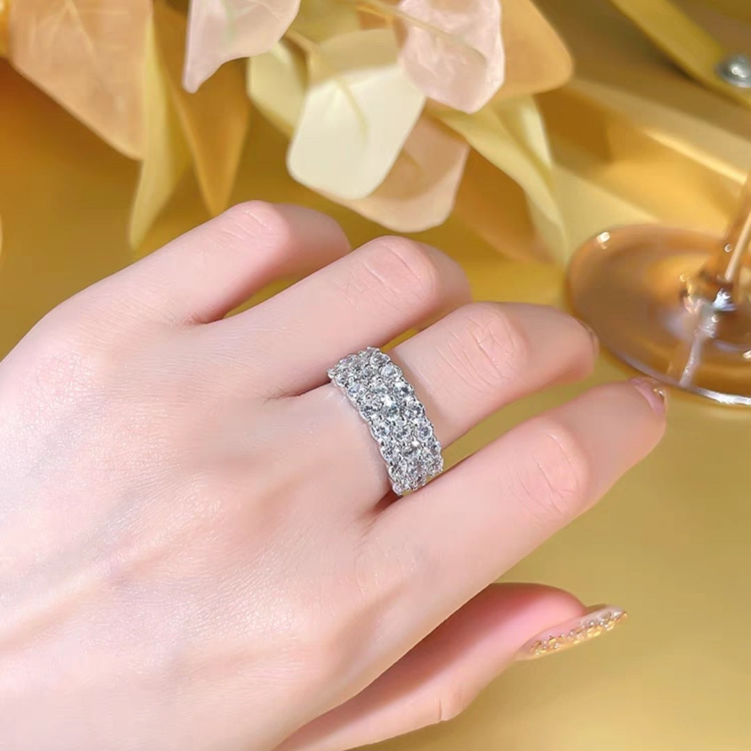 Classy Pave Diamond Simulants Ring