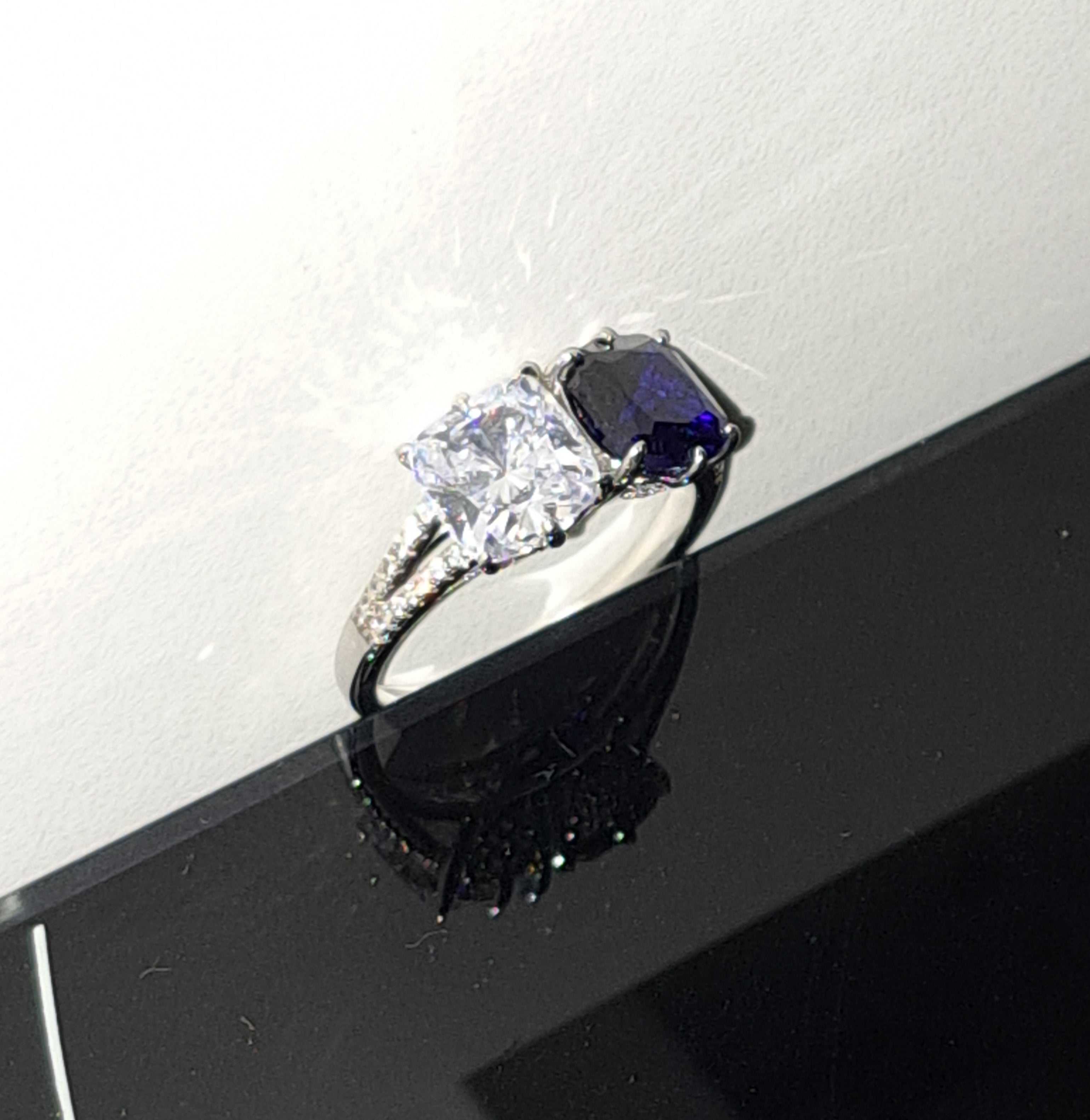 Cushion Simulated Gems Ring