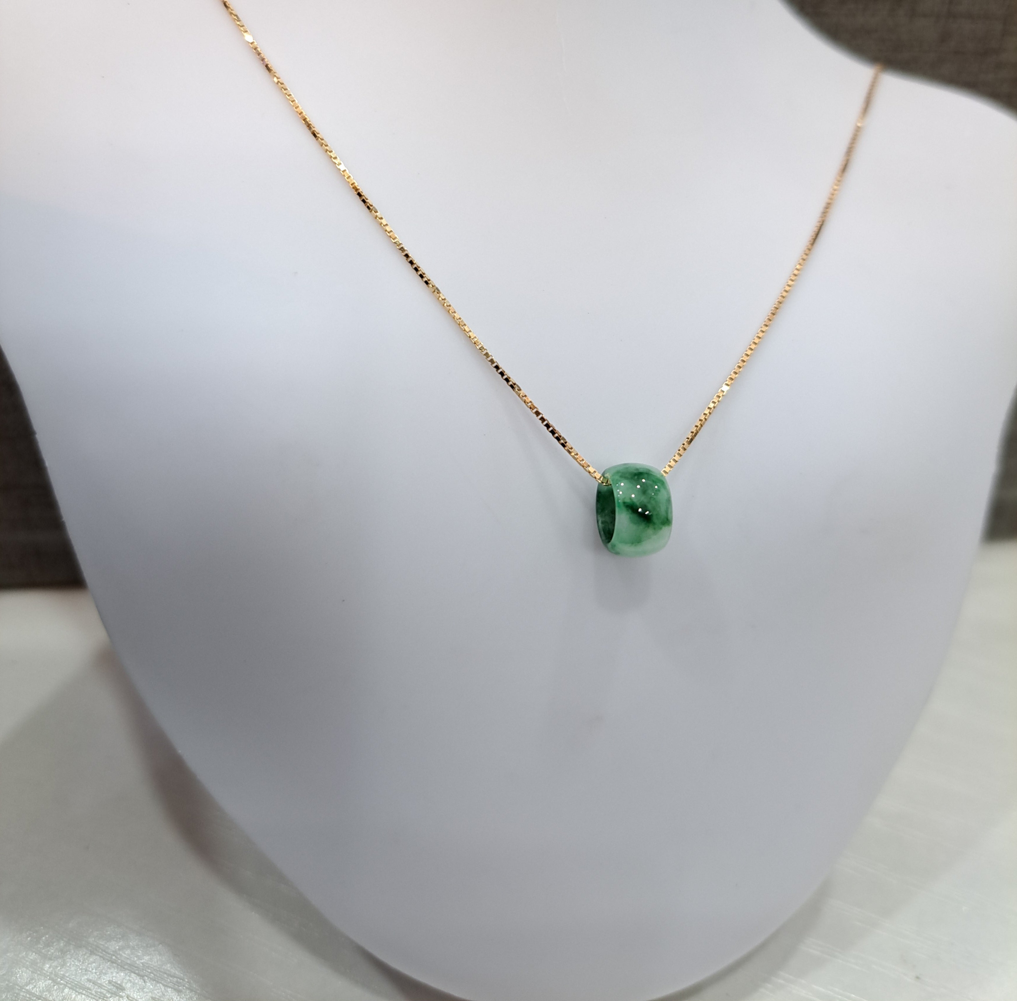 Burmese Jade Barrel Necklace