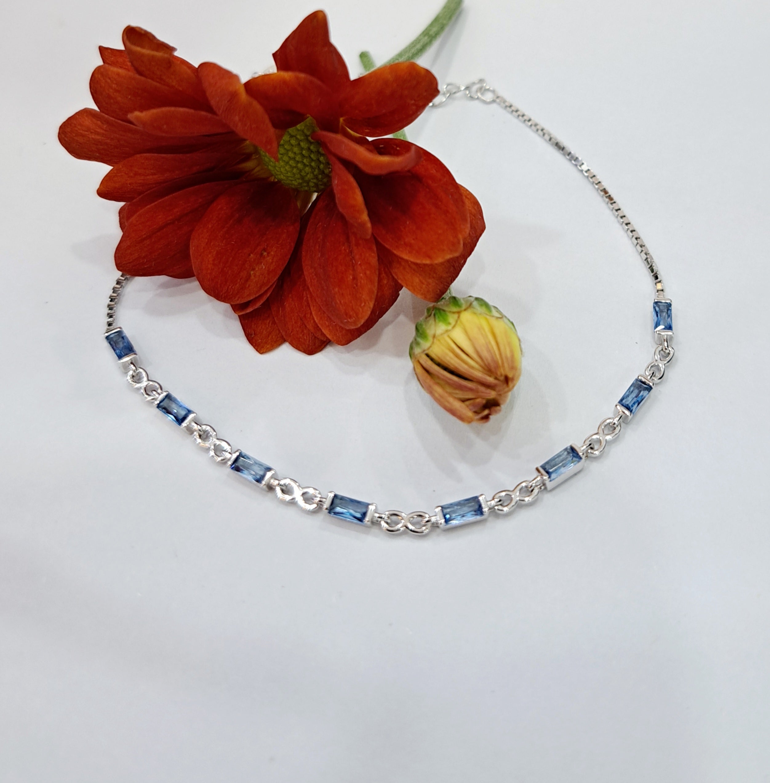 Gems Simulated Blue Topaz Bracelet
