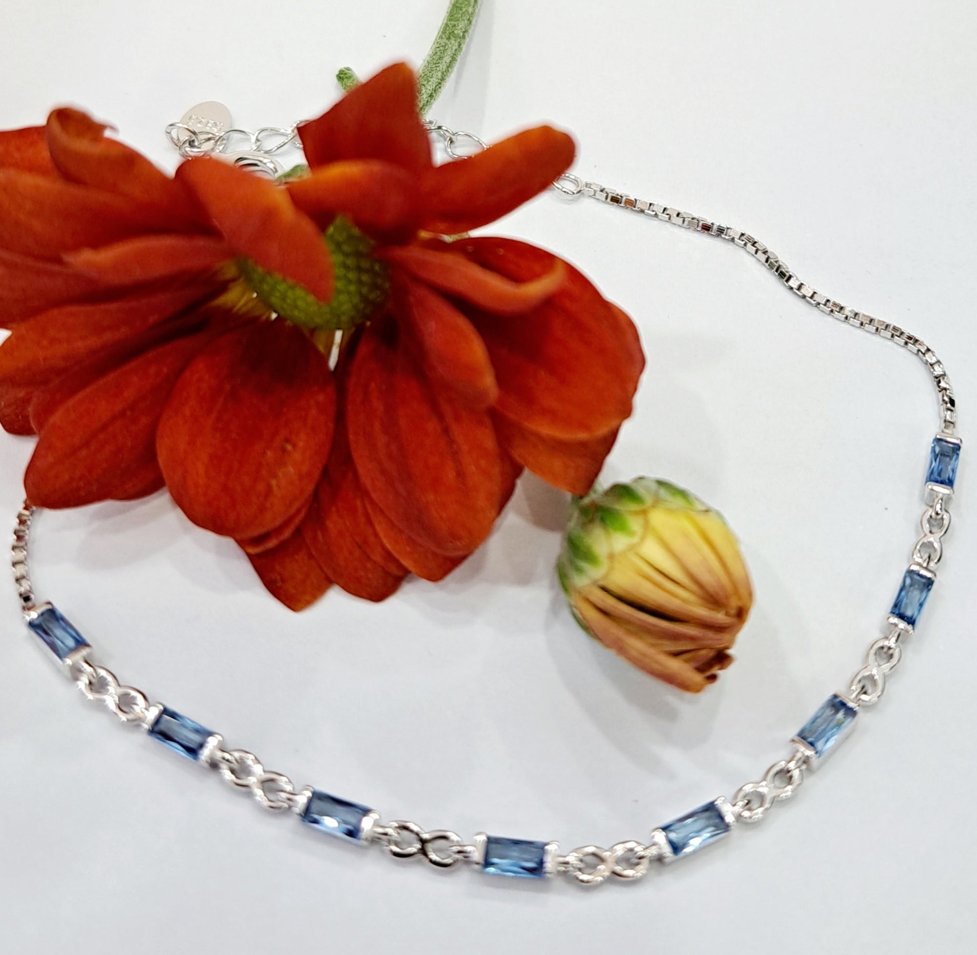 Gems Simulated Blue Topaz Bracelet