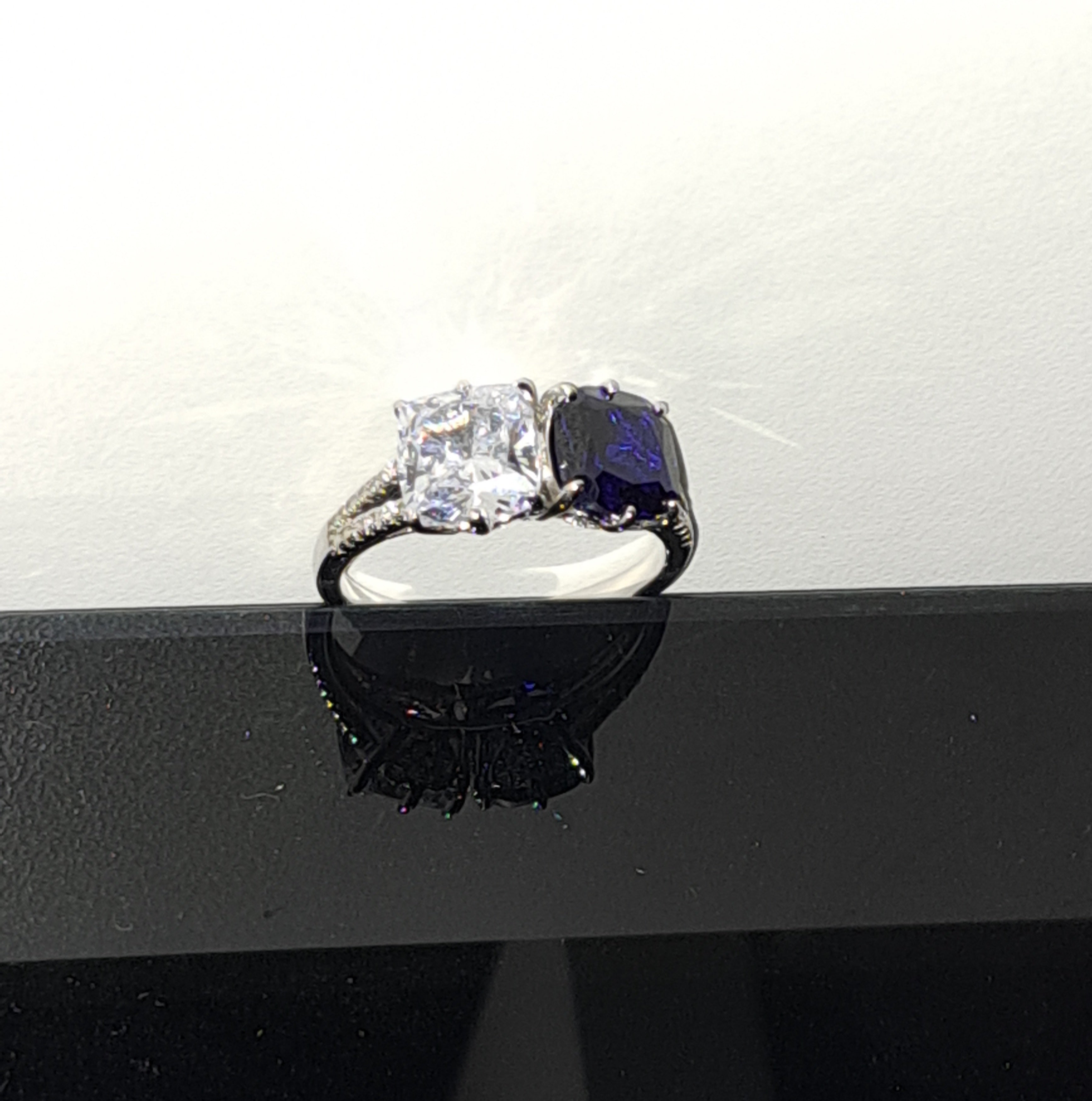 Cushion Simulated Gems Ring