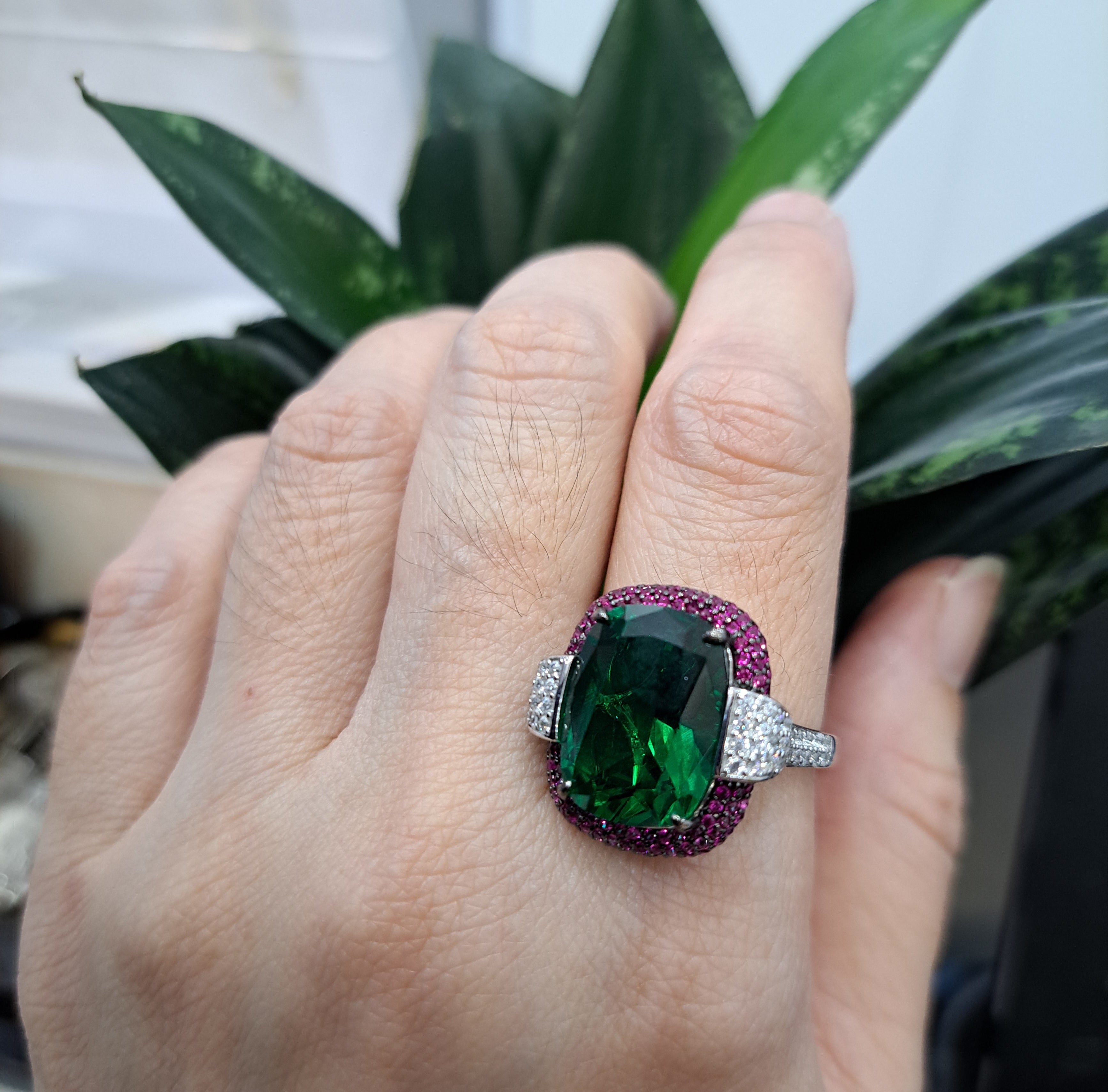 Vintage Simulated Emerald Ring