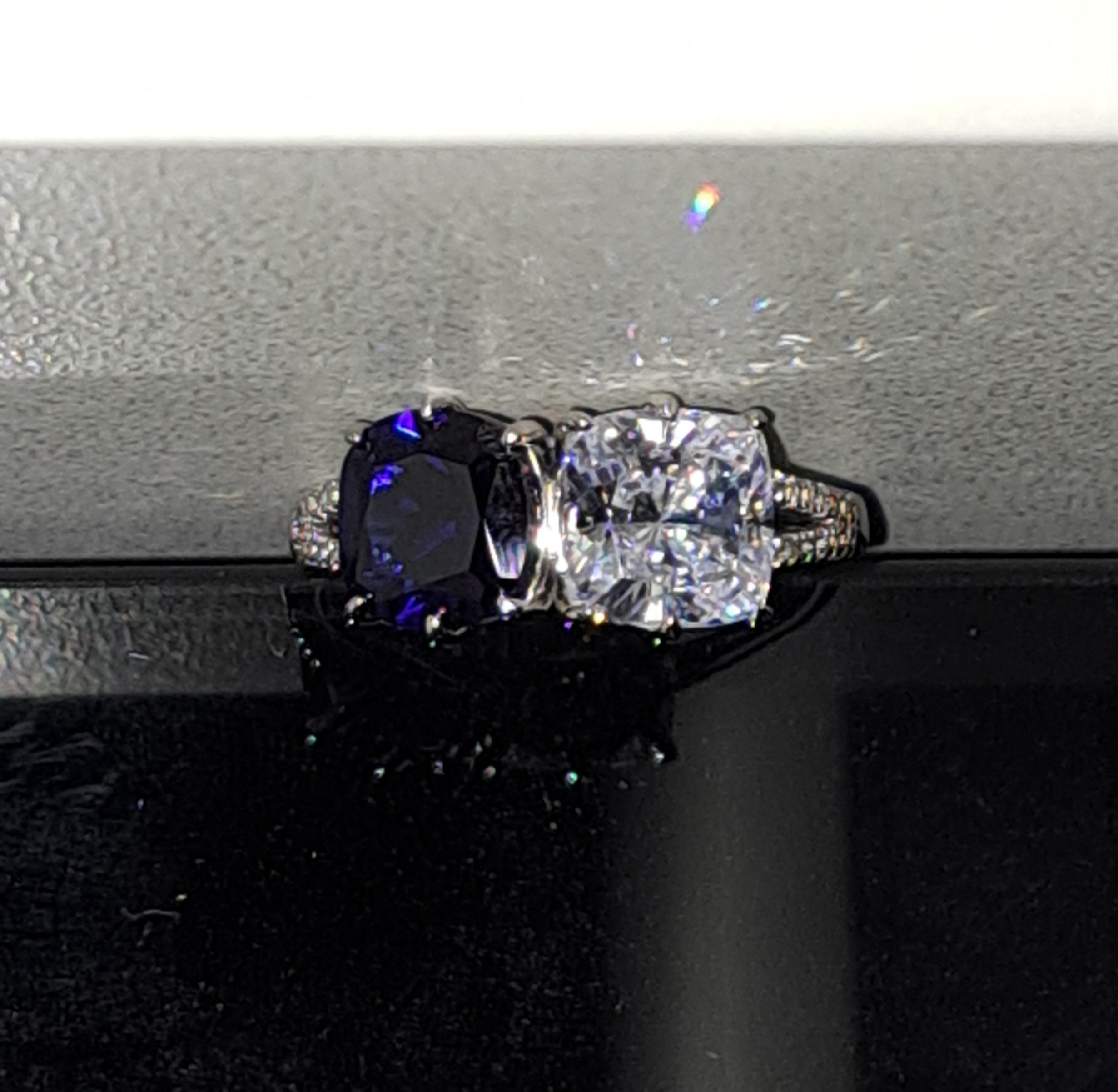 Cushion Simulated Gems Ring