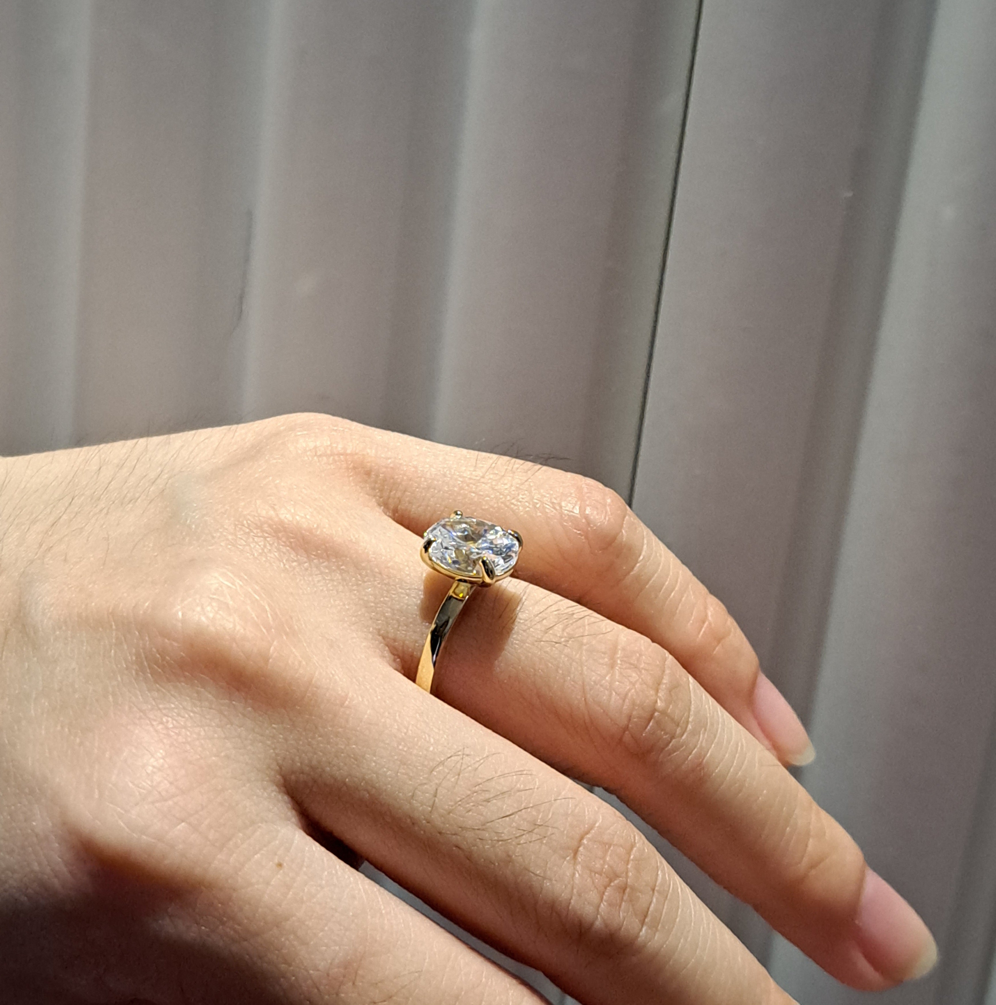 Oval Simulated Diamond Solitaire Ring