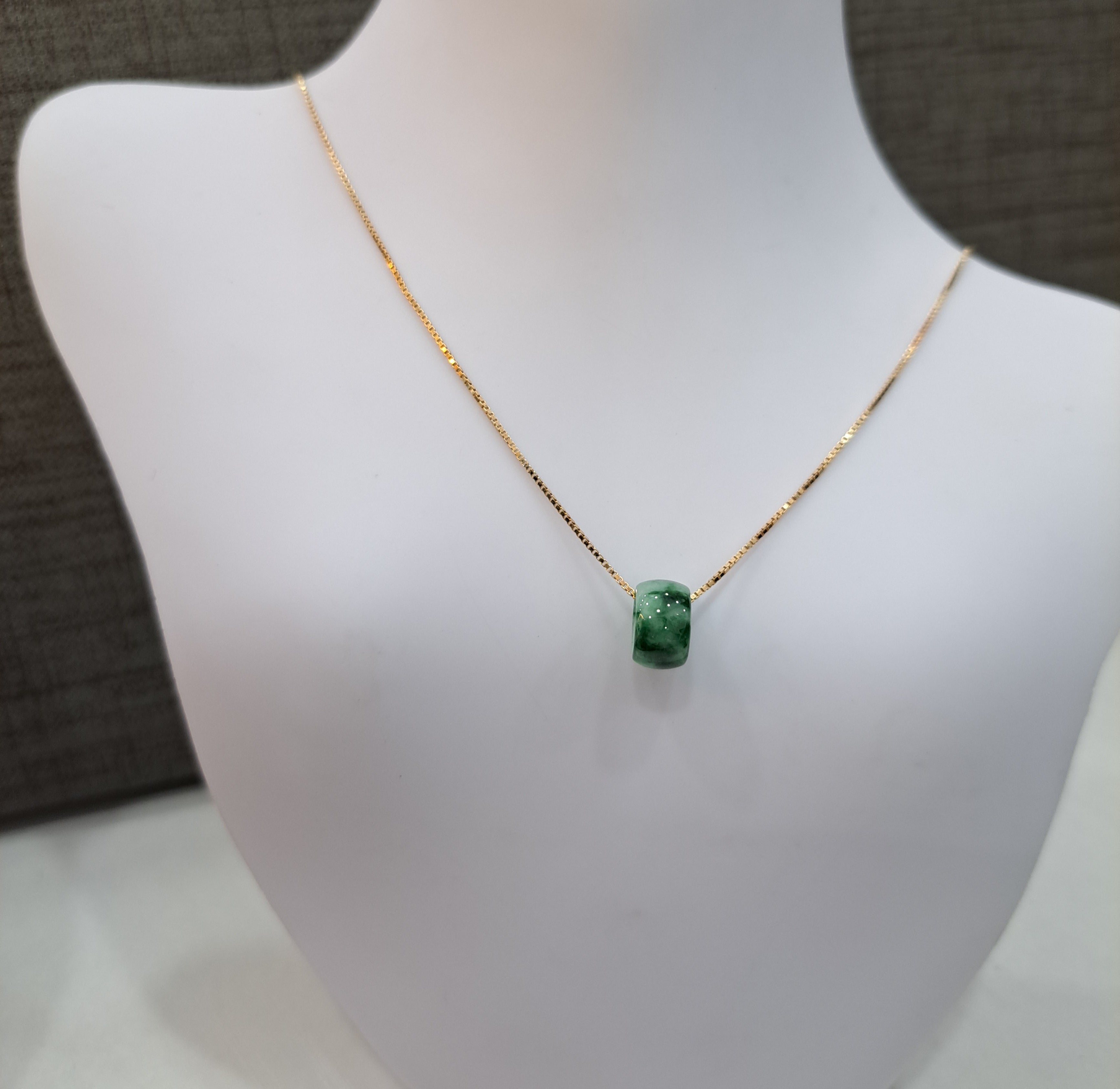 Burmese Jade Barrel Necklace