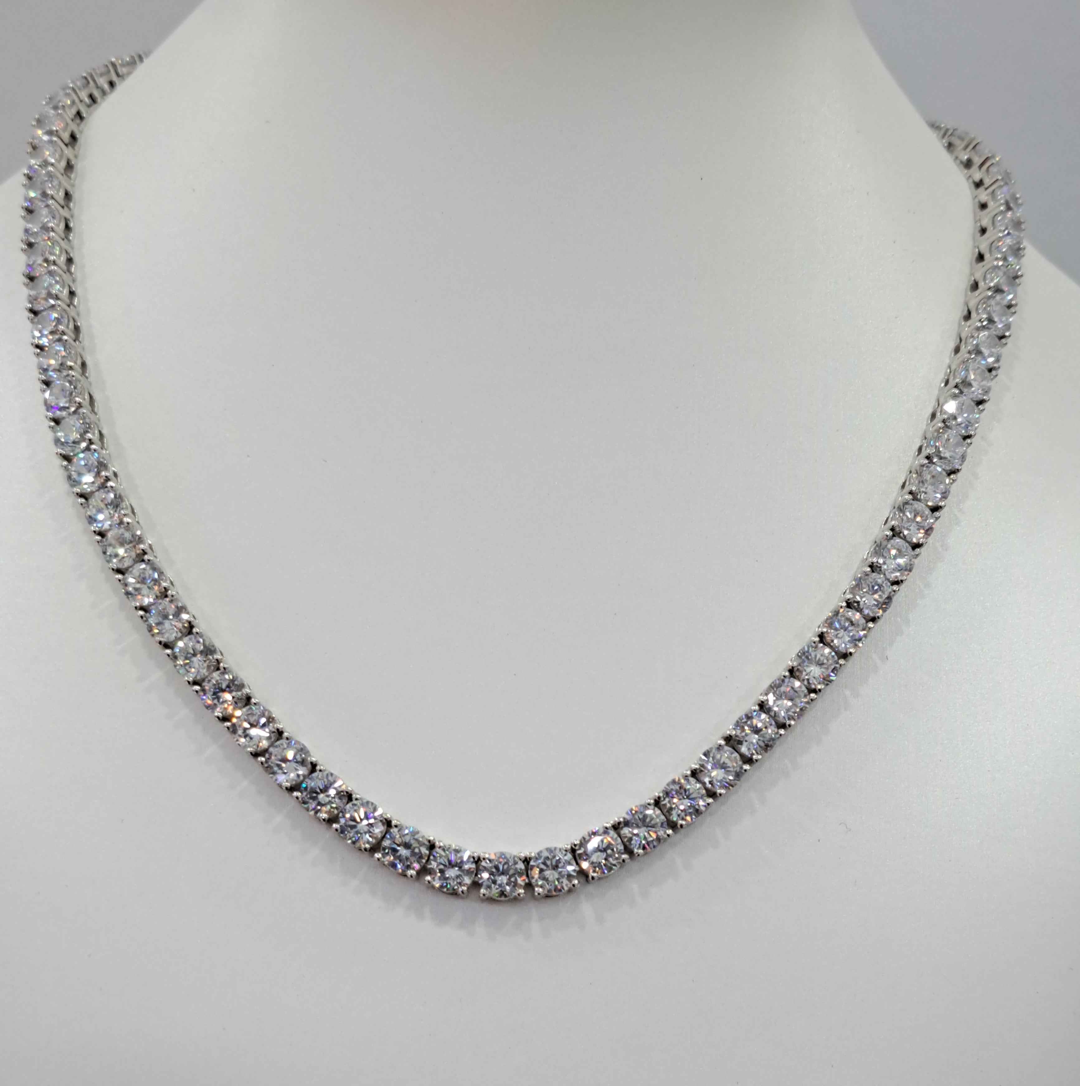Stunning Tennis Simulated Diamond Necklace