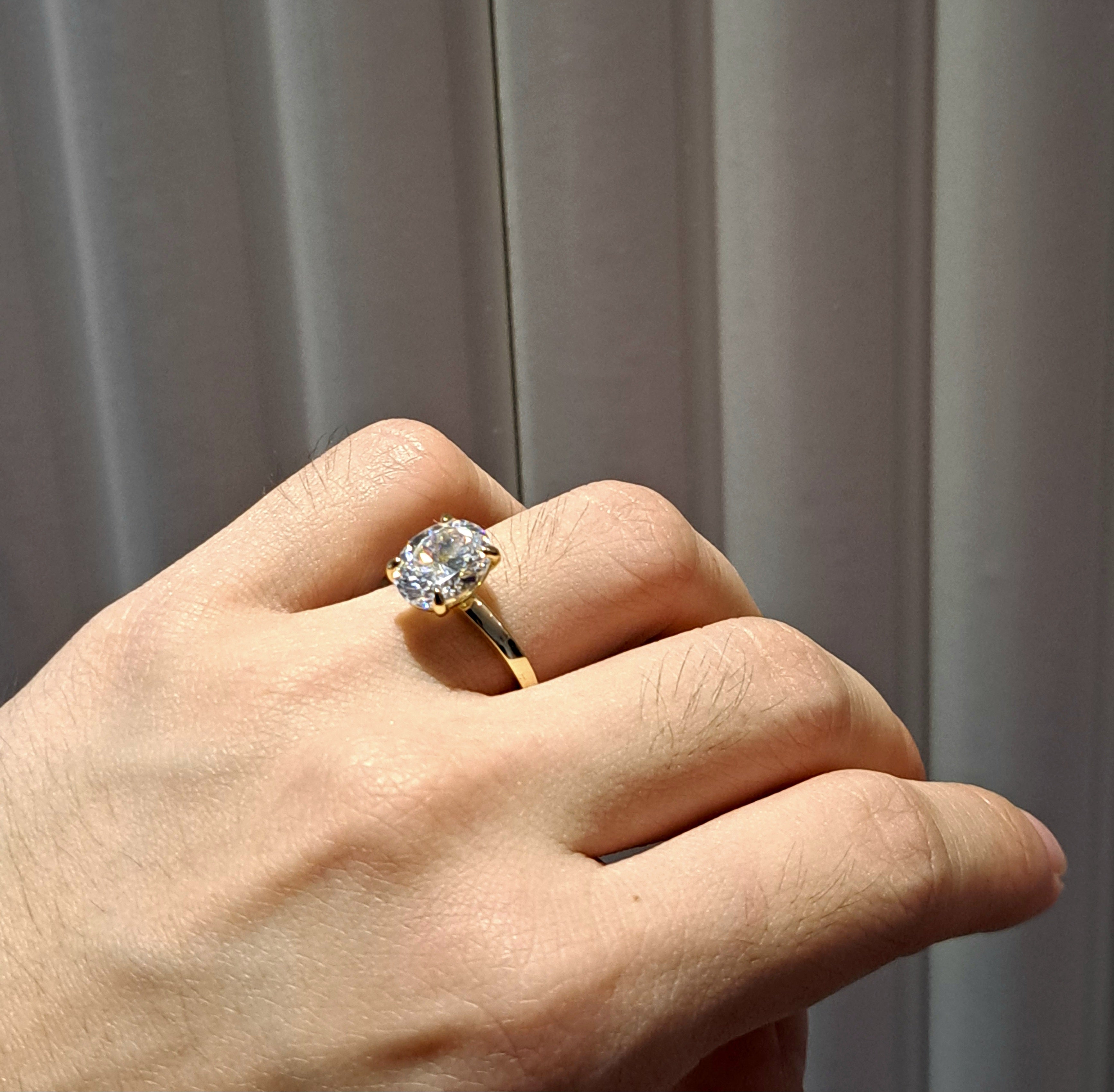 Oval Simulated Diamond Solitaire Ring