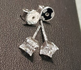 0.40 carat Diamond Simulants Princess cut Solitaire Earring