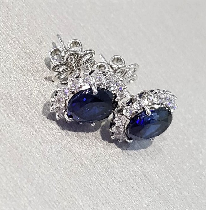 Royal Blue Sapphire Earring