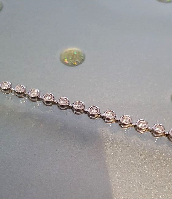 Bezel Simulated Diamond Bracelet