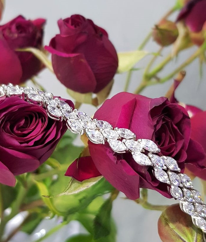 Simulated Diamond Marquise Bracelet