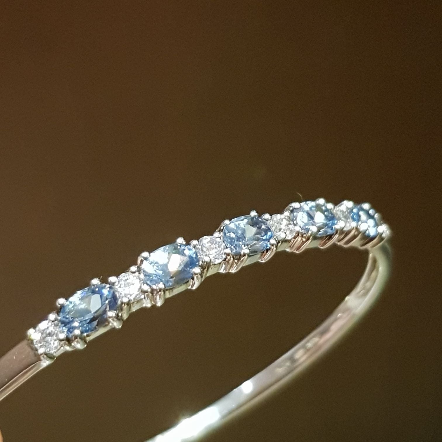 Feminine Aquamarine Bangle 