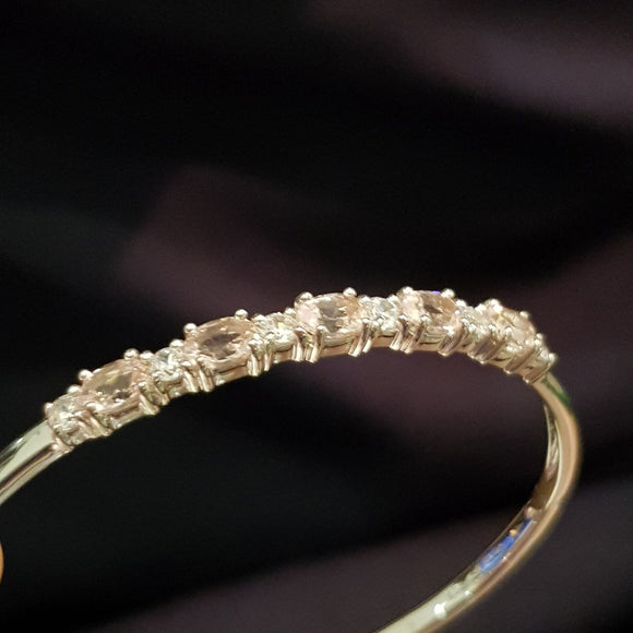 Morganite with Simulated Diamond Bangle
