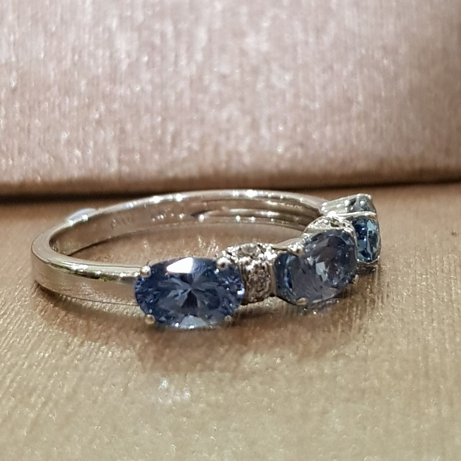 Trilogy Aquamarine Diamond Simulants Ring