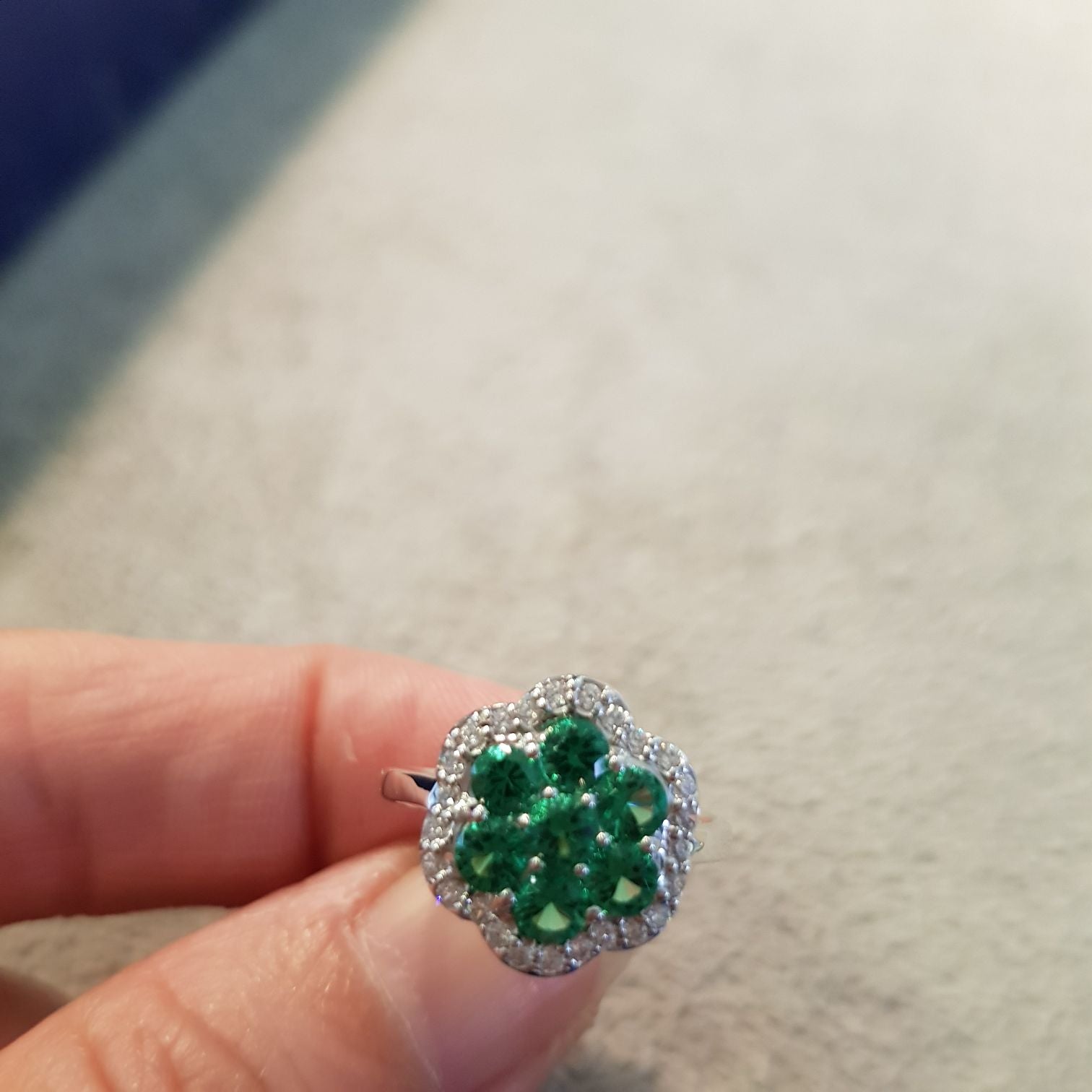 Floral Emerald Ring